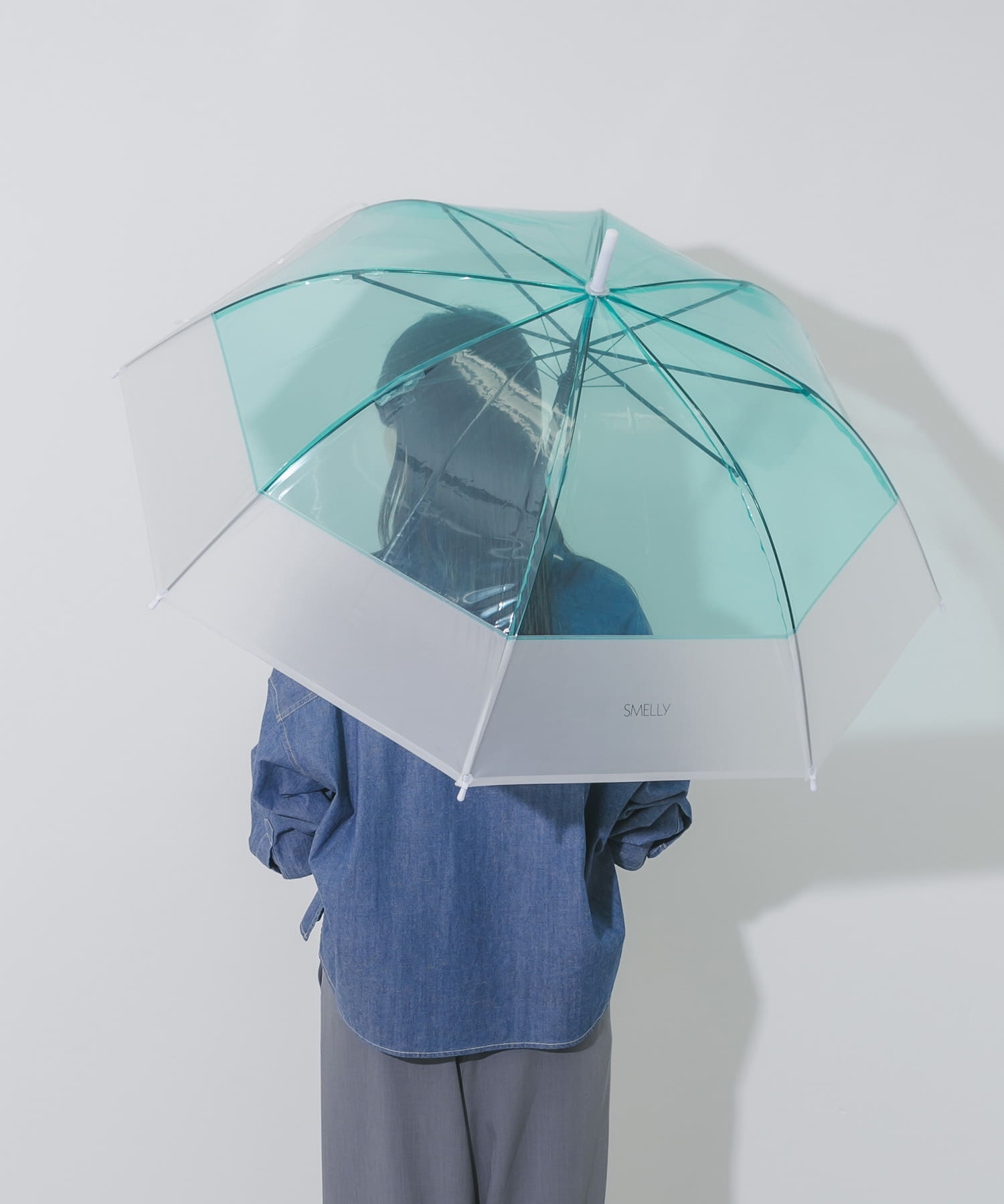 クリアバイカラービニール傘 GRN Free