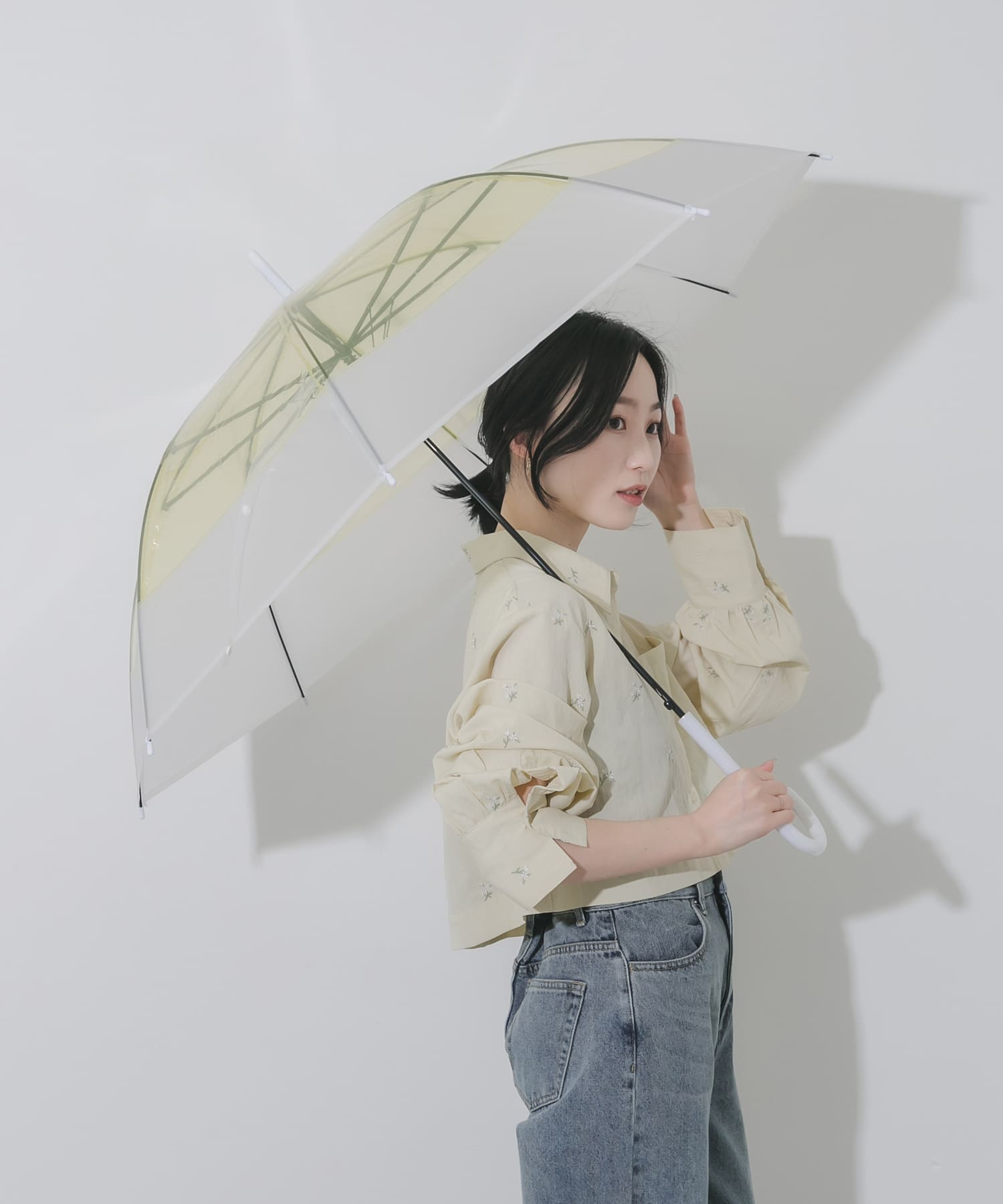 クリアバイカラービニール傘 YEL Free