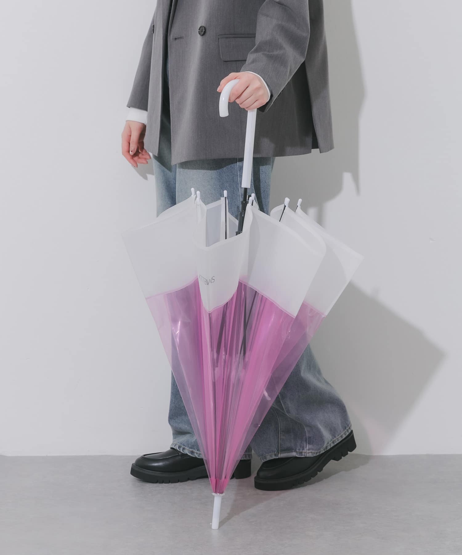 クリアバイカラービニール傘 PNK Free