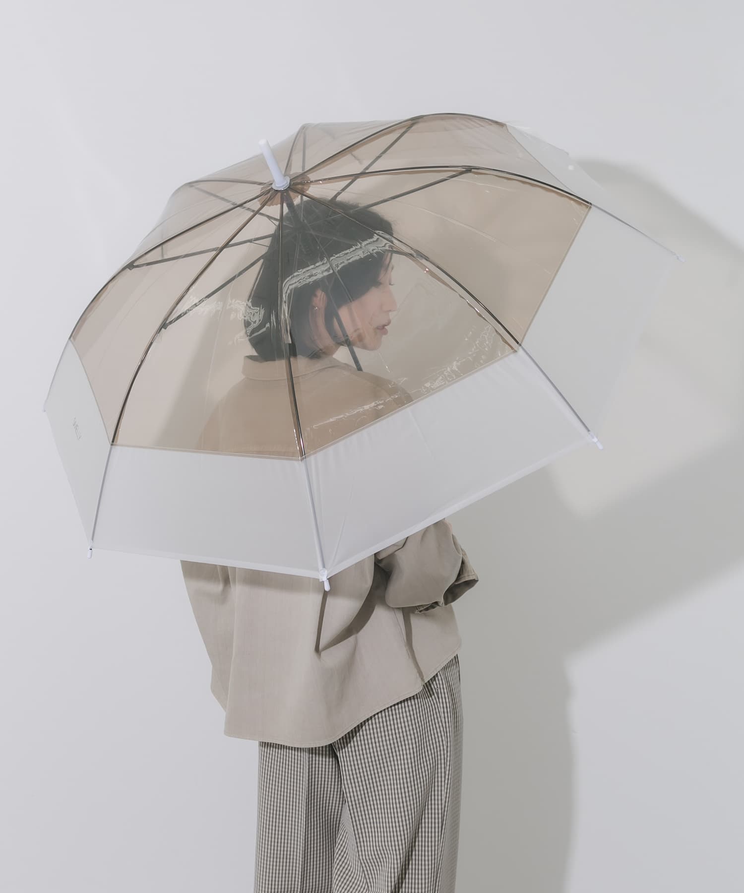 クリアバイカラービニール傘 GRY Free