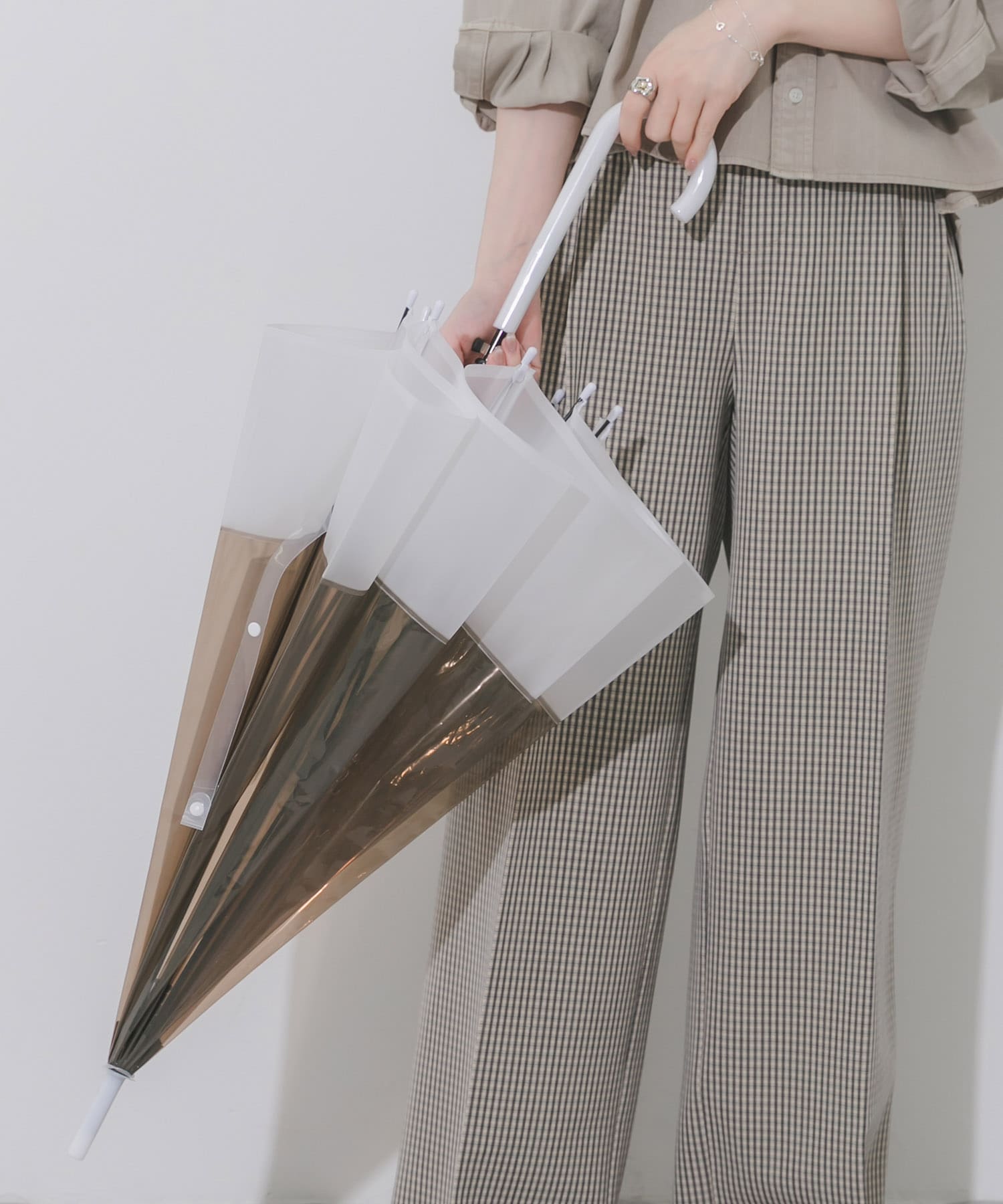 クリアバイカラービニール傘 GRY Free