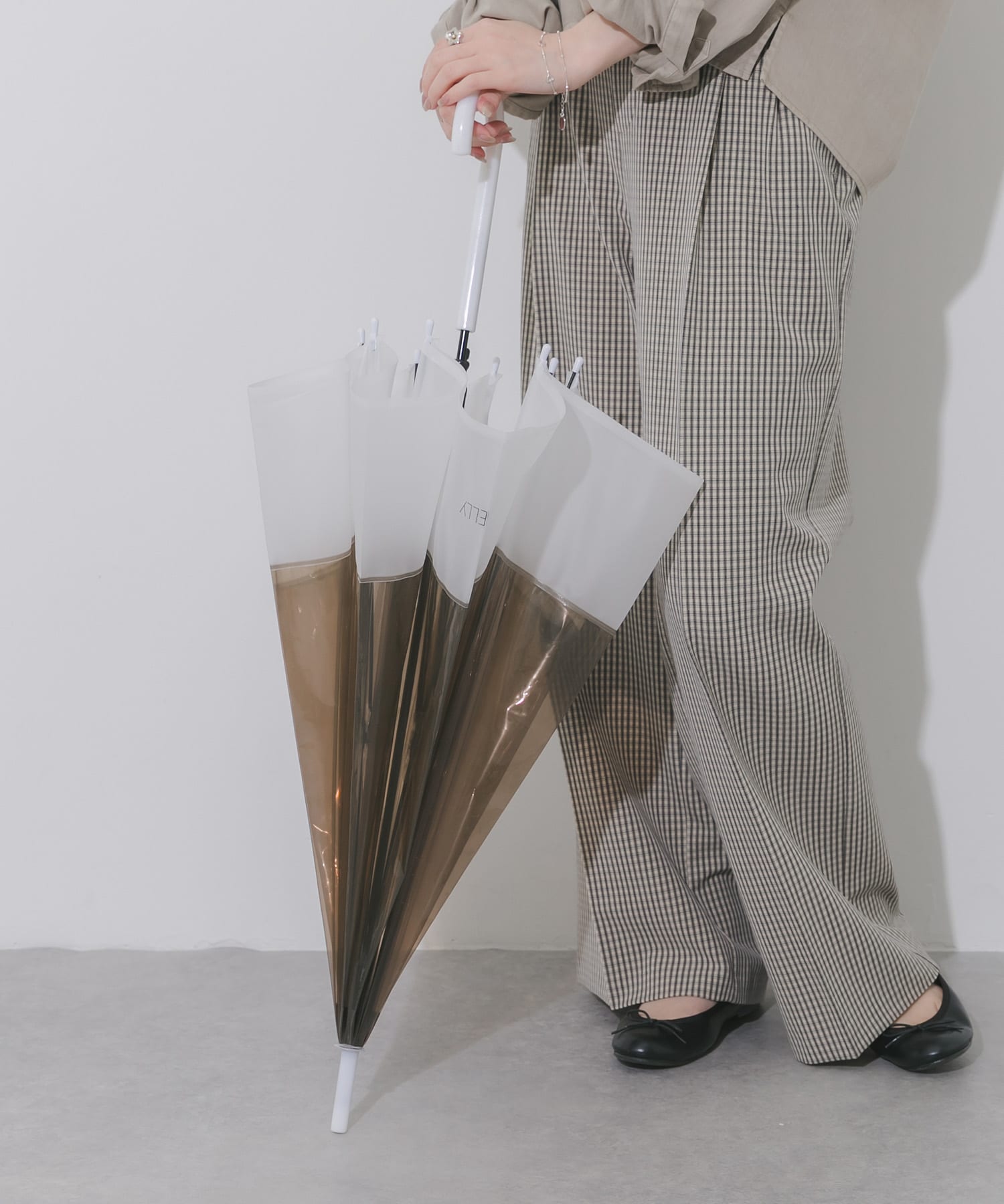 クリアバイカラービニール傘 GRY Free