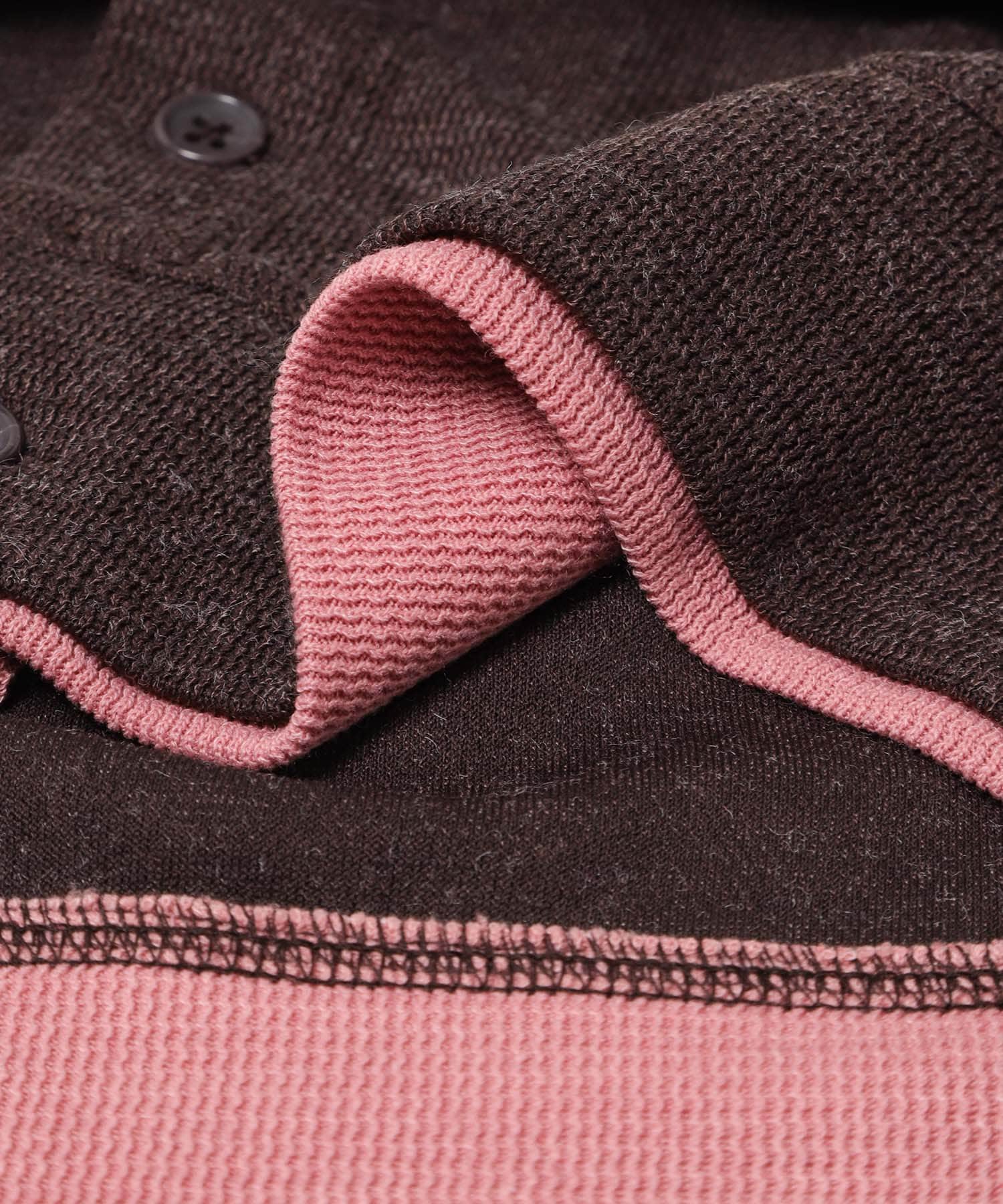 フェイクレイヤードクルーネックカーディガン BROWN M