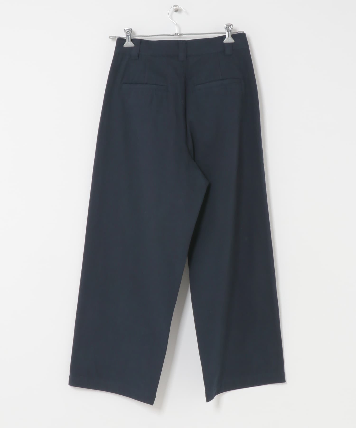 コットンツイルタックワイドパンツ NAVY M