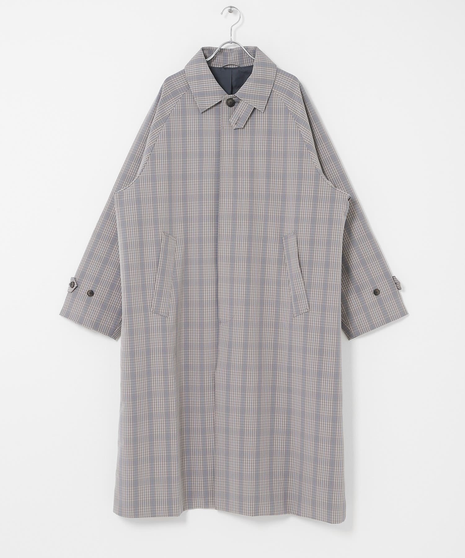 バルマカーンルーズコート BEG CHECK M