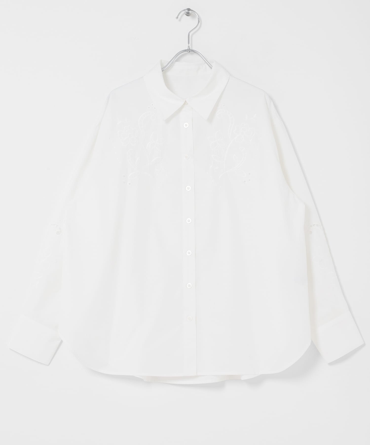 カットワークエンブロイダリーシャツ OFF WHITE One