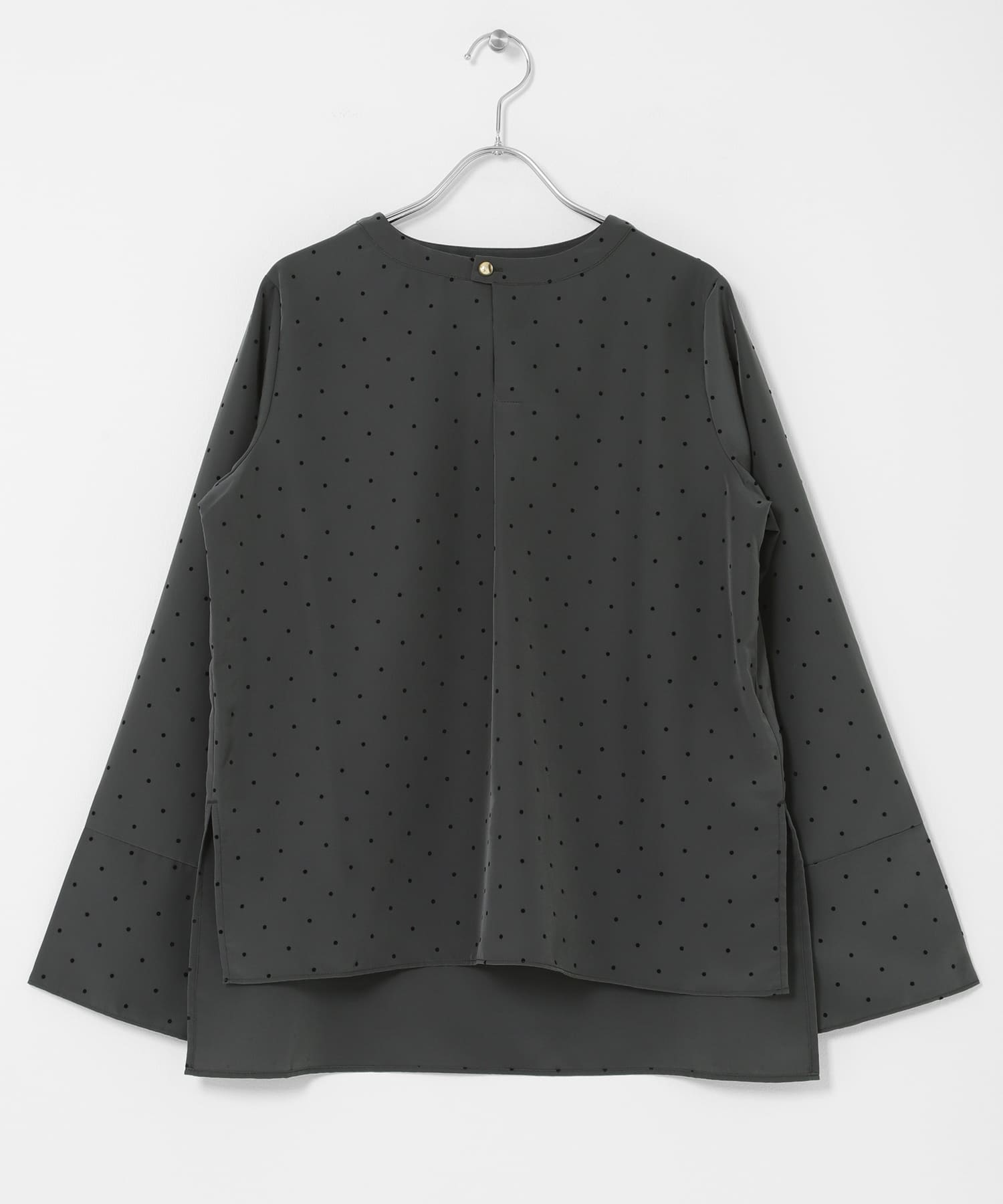 『イージーケア』ドットアソートTブラウス CHA×BLK One