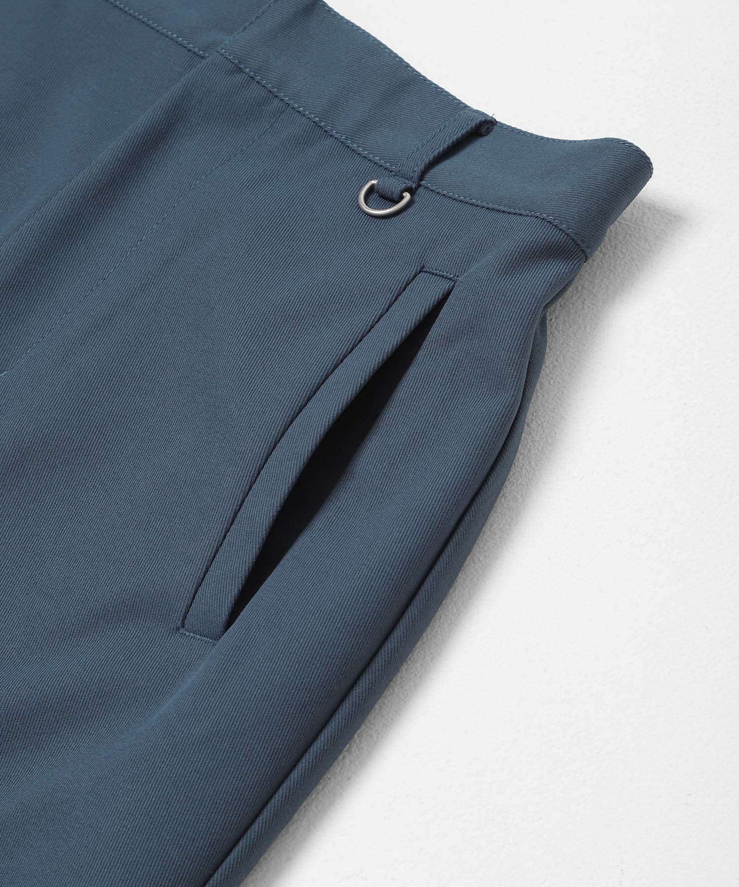 『イージーケア』フロントポケットチノスカート BLUE S