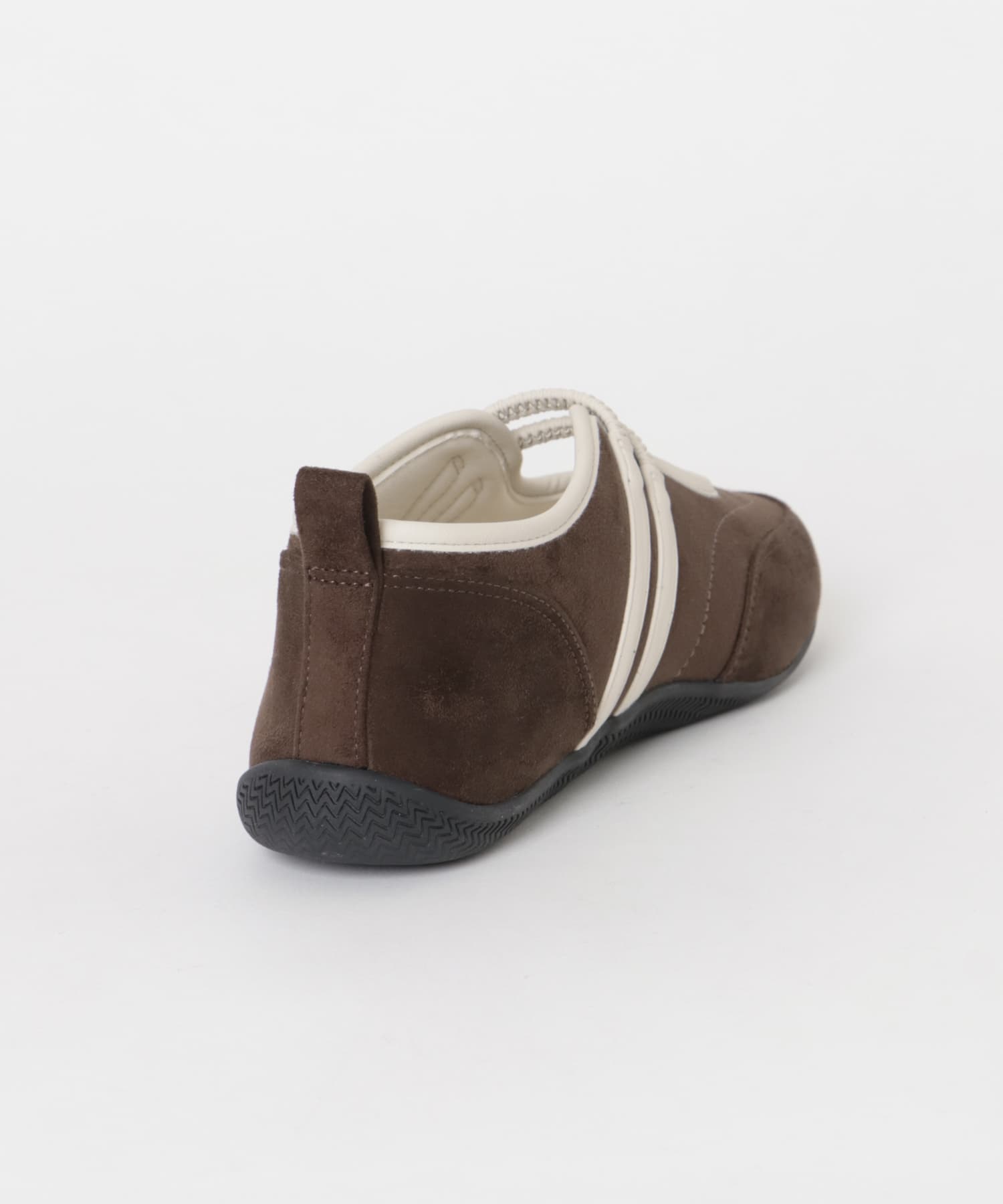 『軽量』フラットソールバレエスニーカー BROWN S