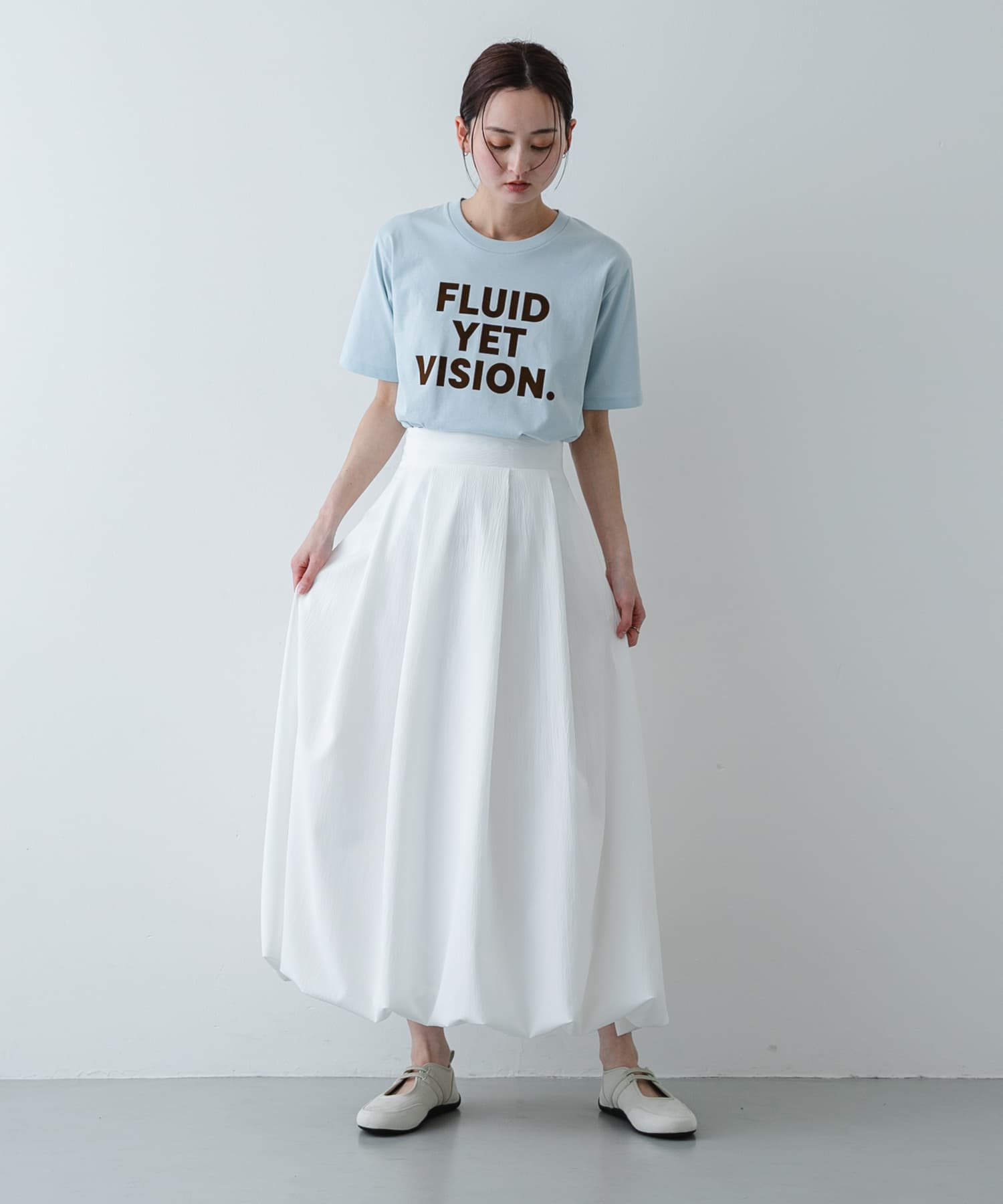 『軽量』フラットソールバレエスニーカー IVORY S