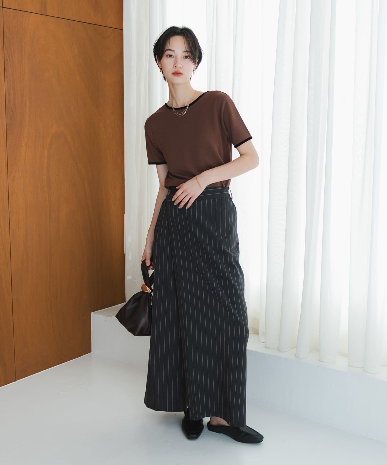 メタルツキキンチャクバッグ BROWN One