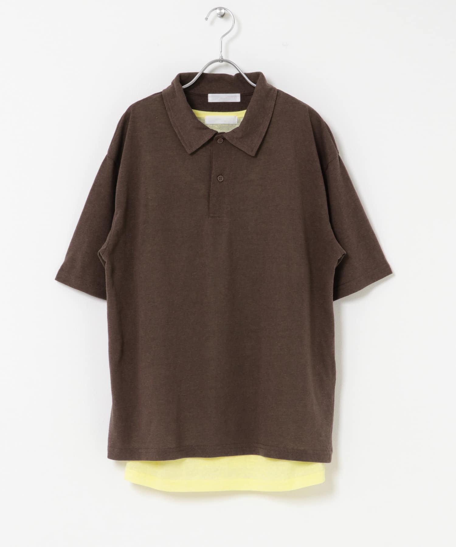 ドライタッチタンクトップセットポロシャツ BRN×YEL M