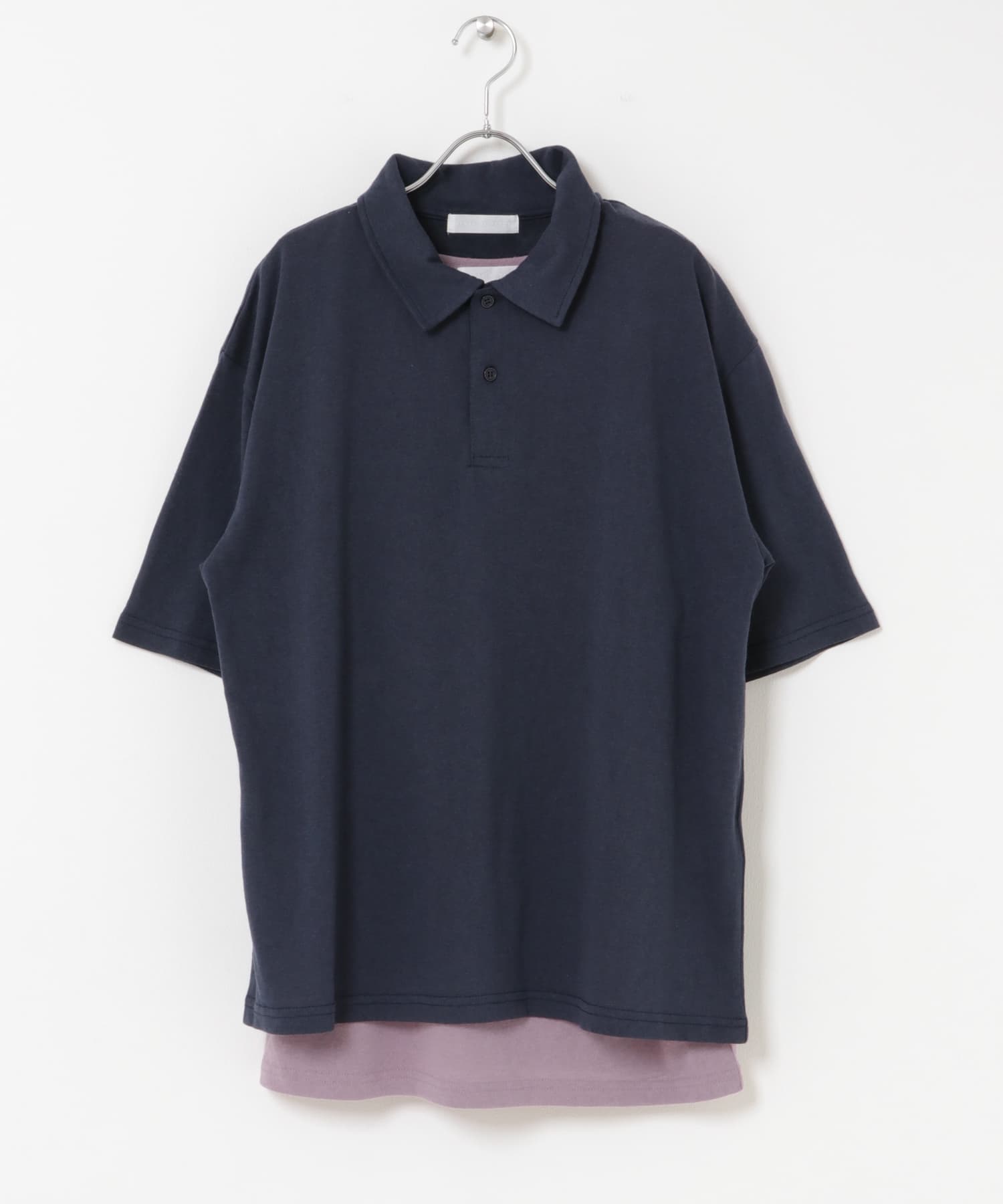 ドライタッチタンクトップセットポロシャツ NVY×PNK M