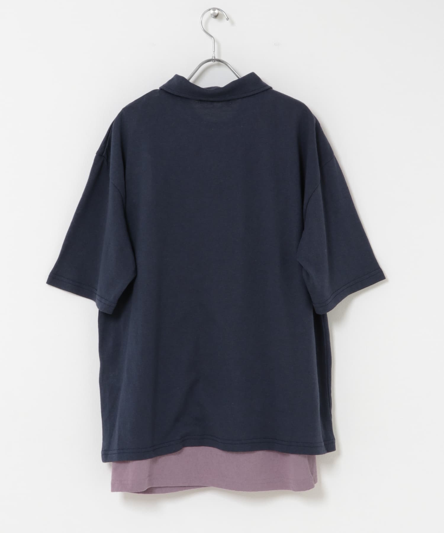 ドライタッチタンクトップセットポロシャツ NVY×PNK M