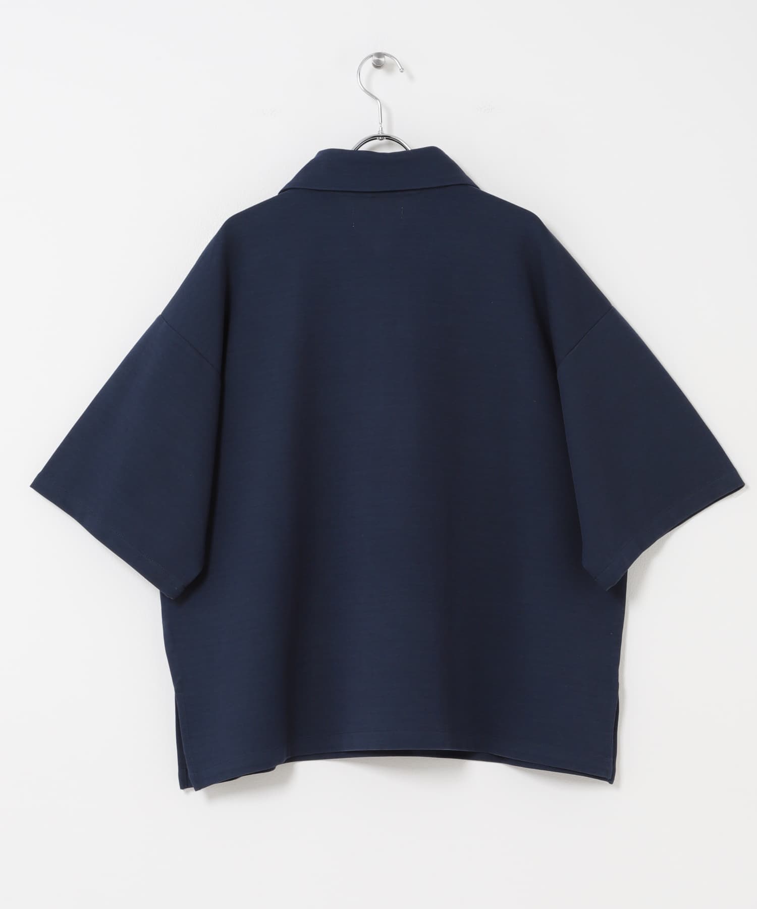 ライトダンボールポンチハーフジップ Tシャツ NAVY M