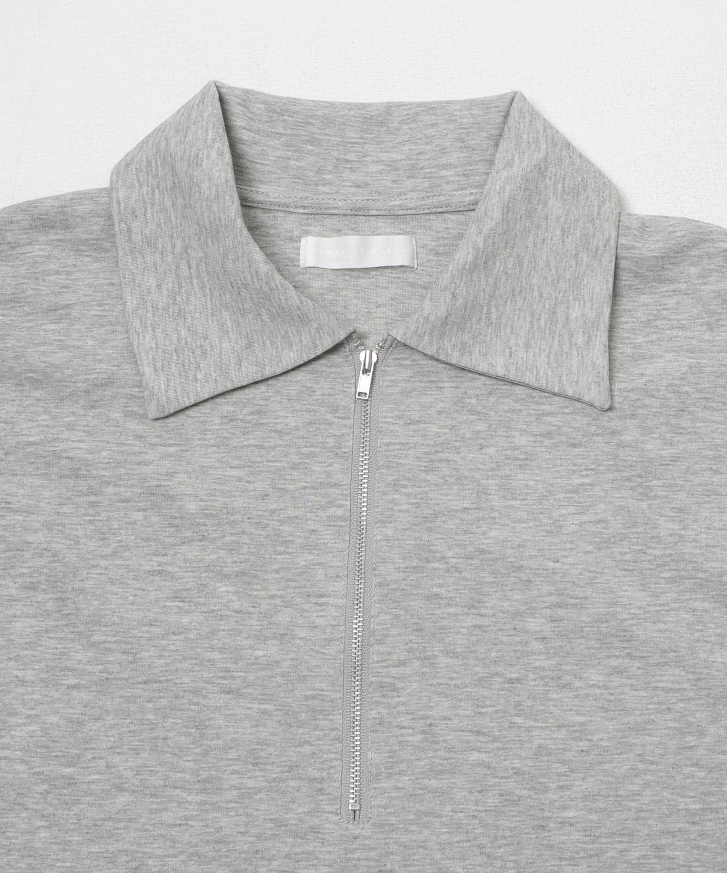 ライトダンボールポンチハーフジップ Tシャツ(M L.GRAY): トップス