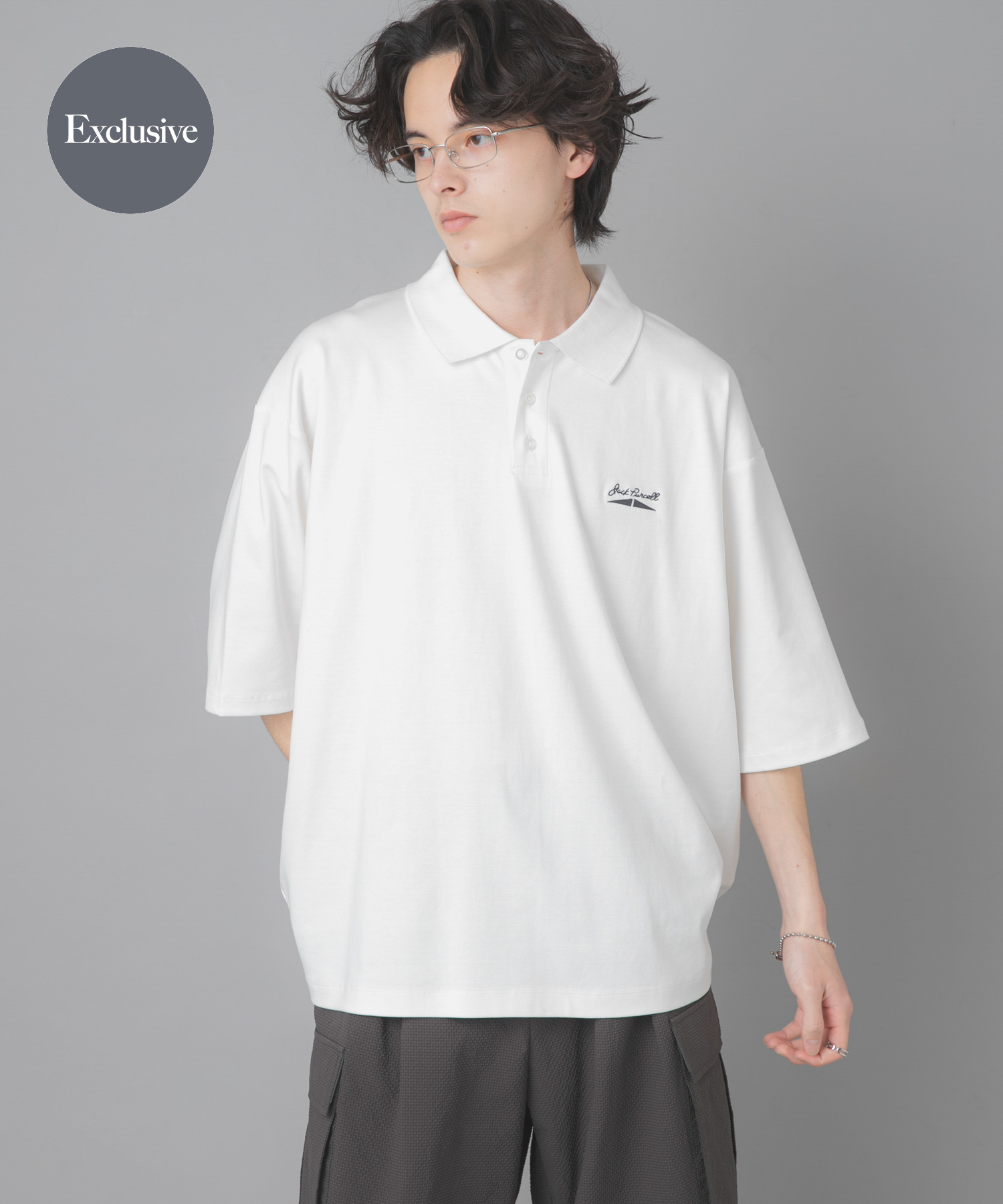 pedestal ポロシャツ　完売品　Sサイズ 別注』Converse×SENSE OF PLACE JACK PURCELLポロシャツ(M WHITE