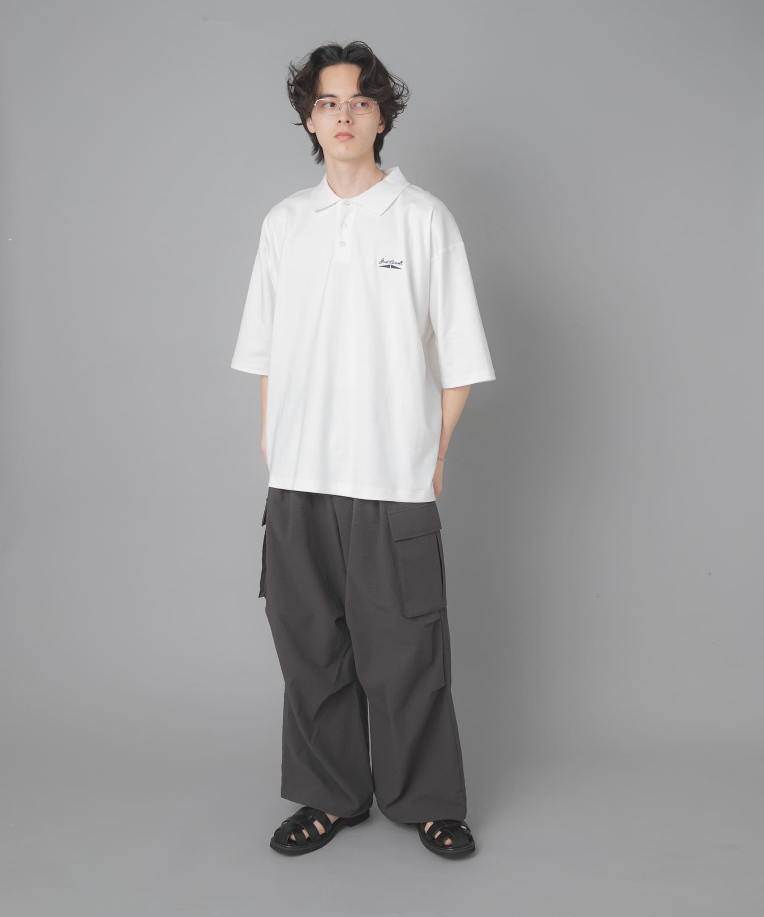 別注』Converse×SENSE OF PLACE JACK PURCELLポロシャツ(M WHITE