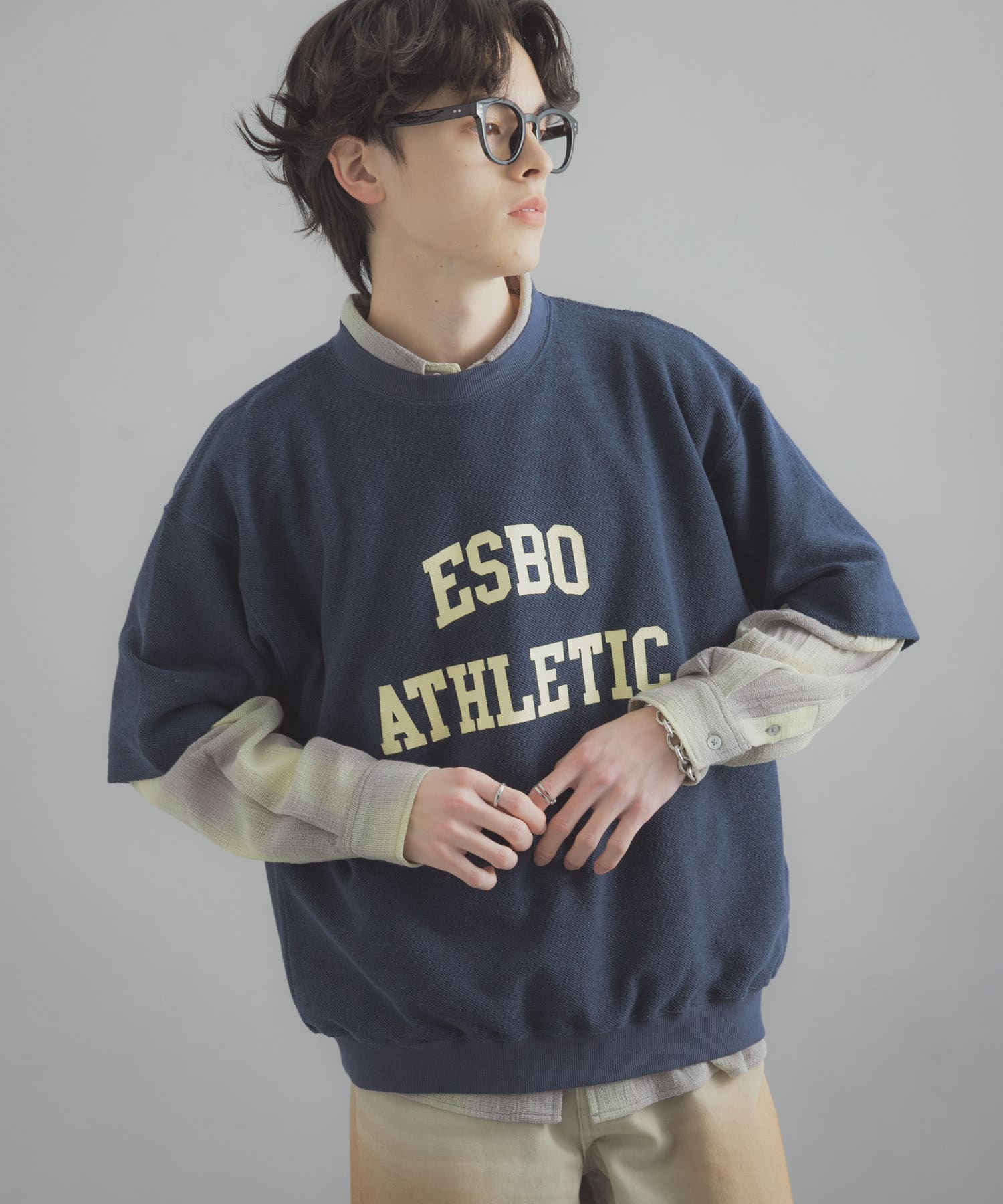 カレッジスウェットショートスリーブTシャツ