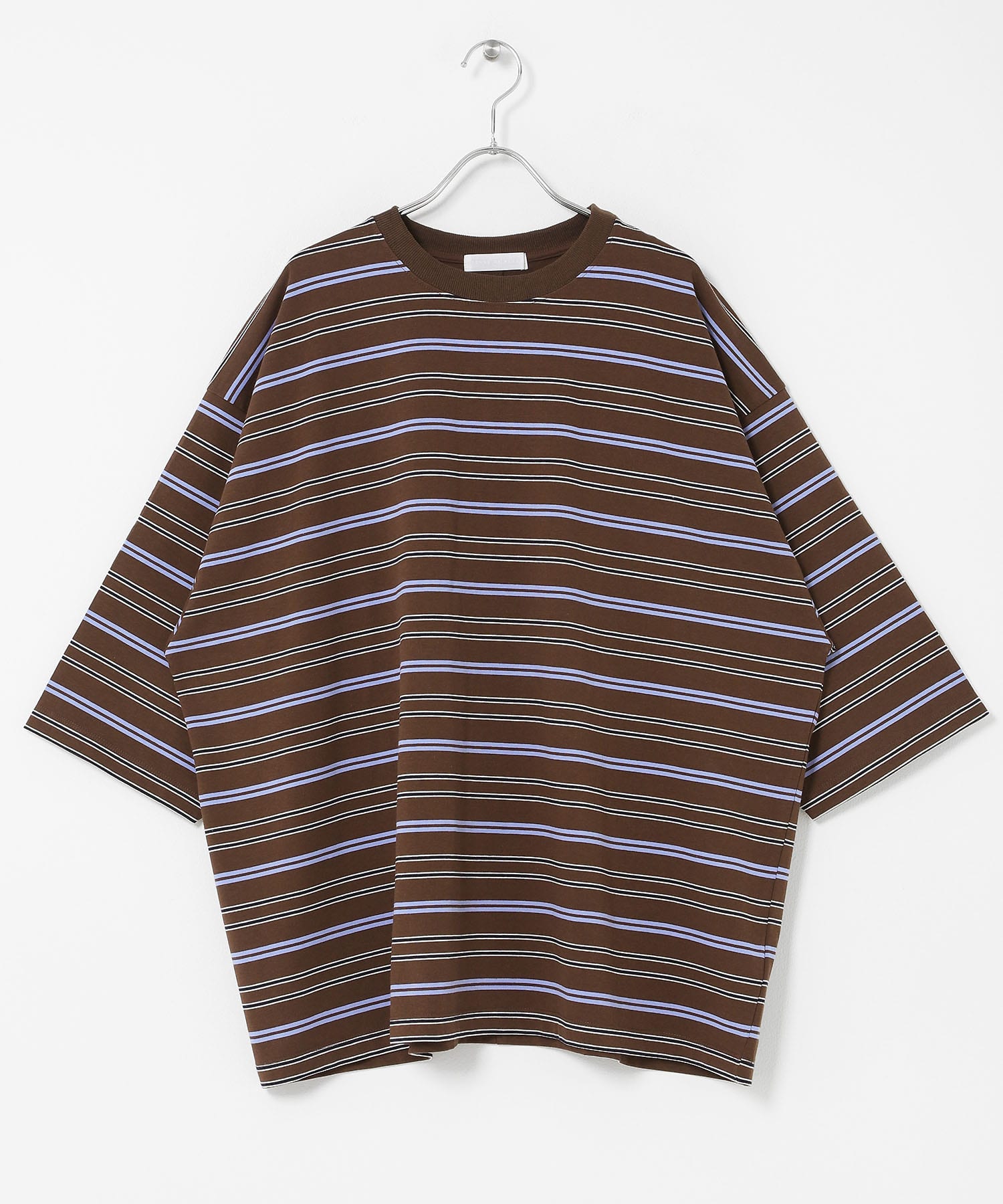 ボーダーエクストラルーズTシャツ BROWN M