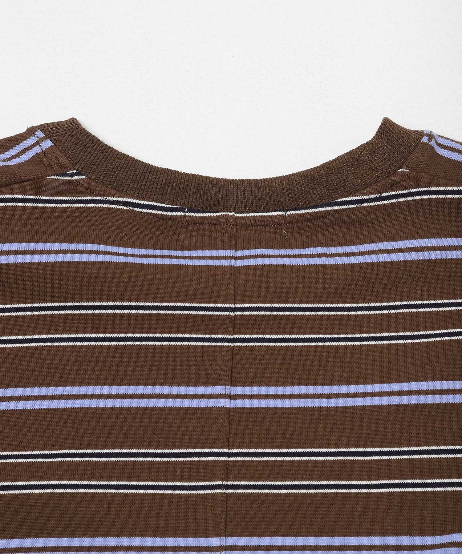 ボーダーエクストラルーズTシャツ BROWN M