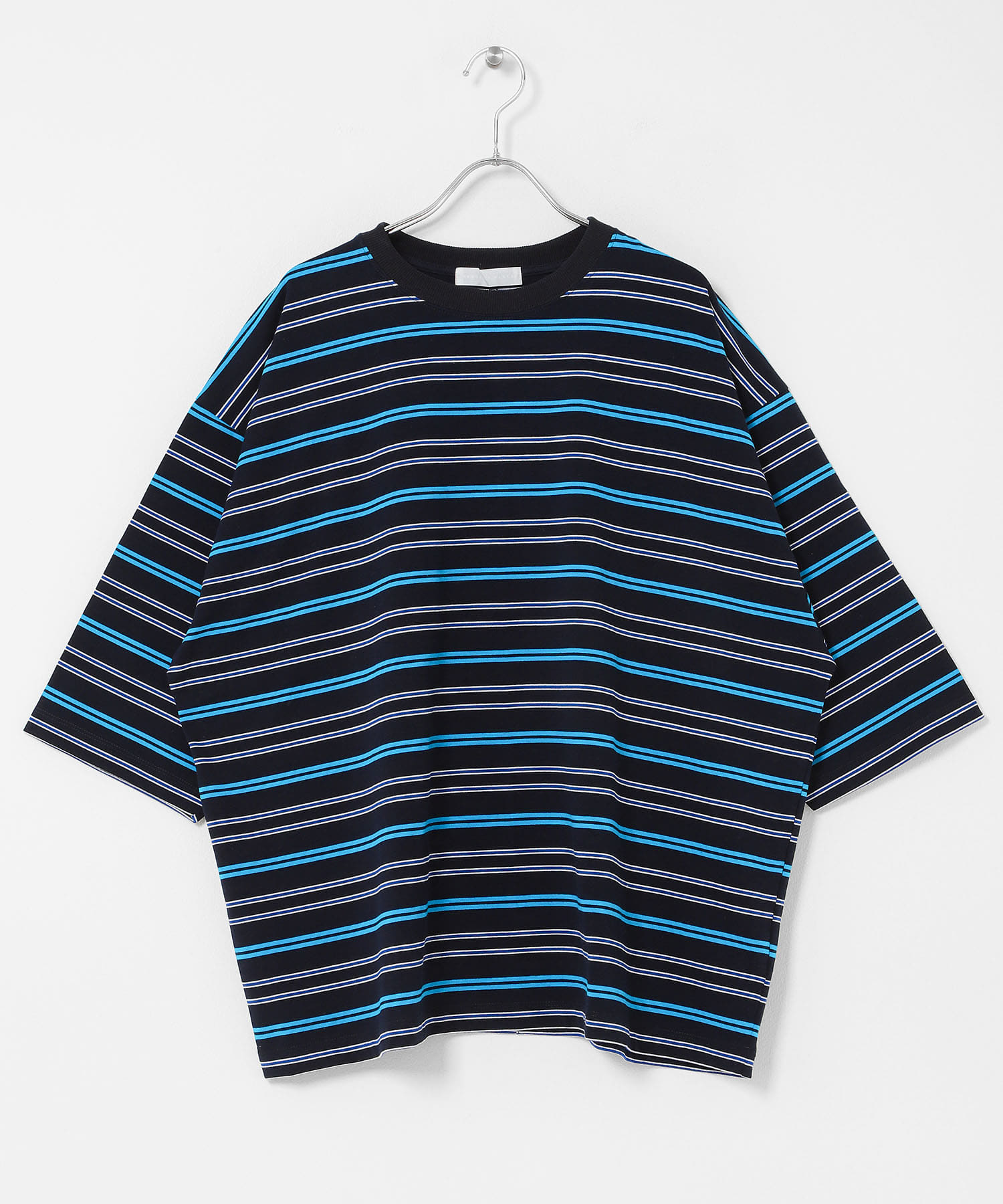 ボーダーエクストラルーズTシャツ NAVY M