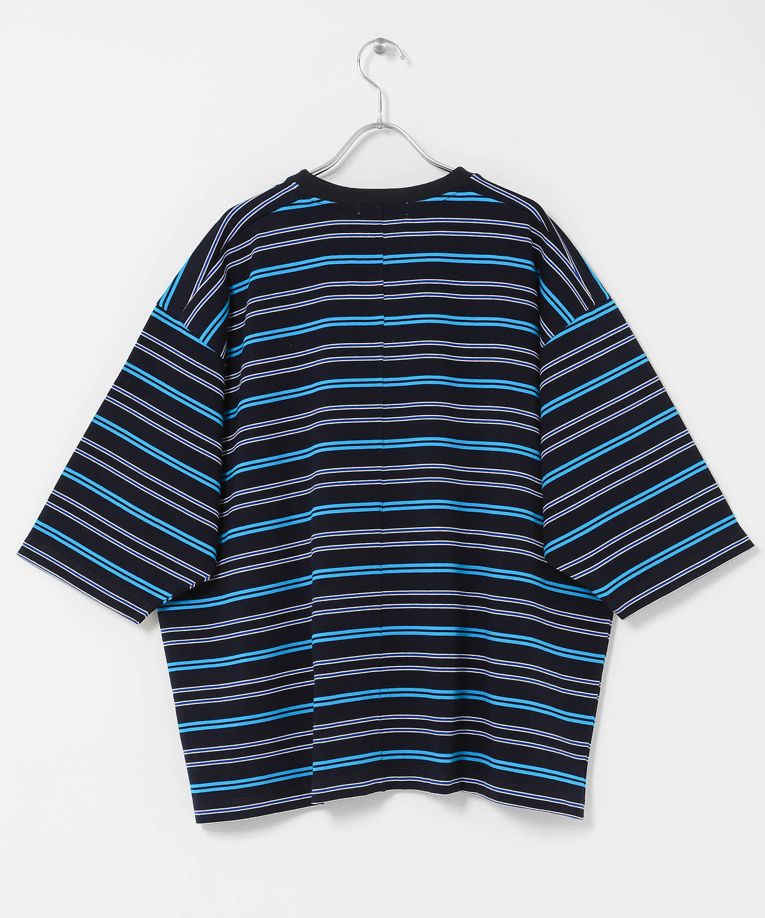ボーダーエクストラルーズTシャツ NAVY M