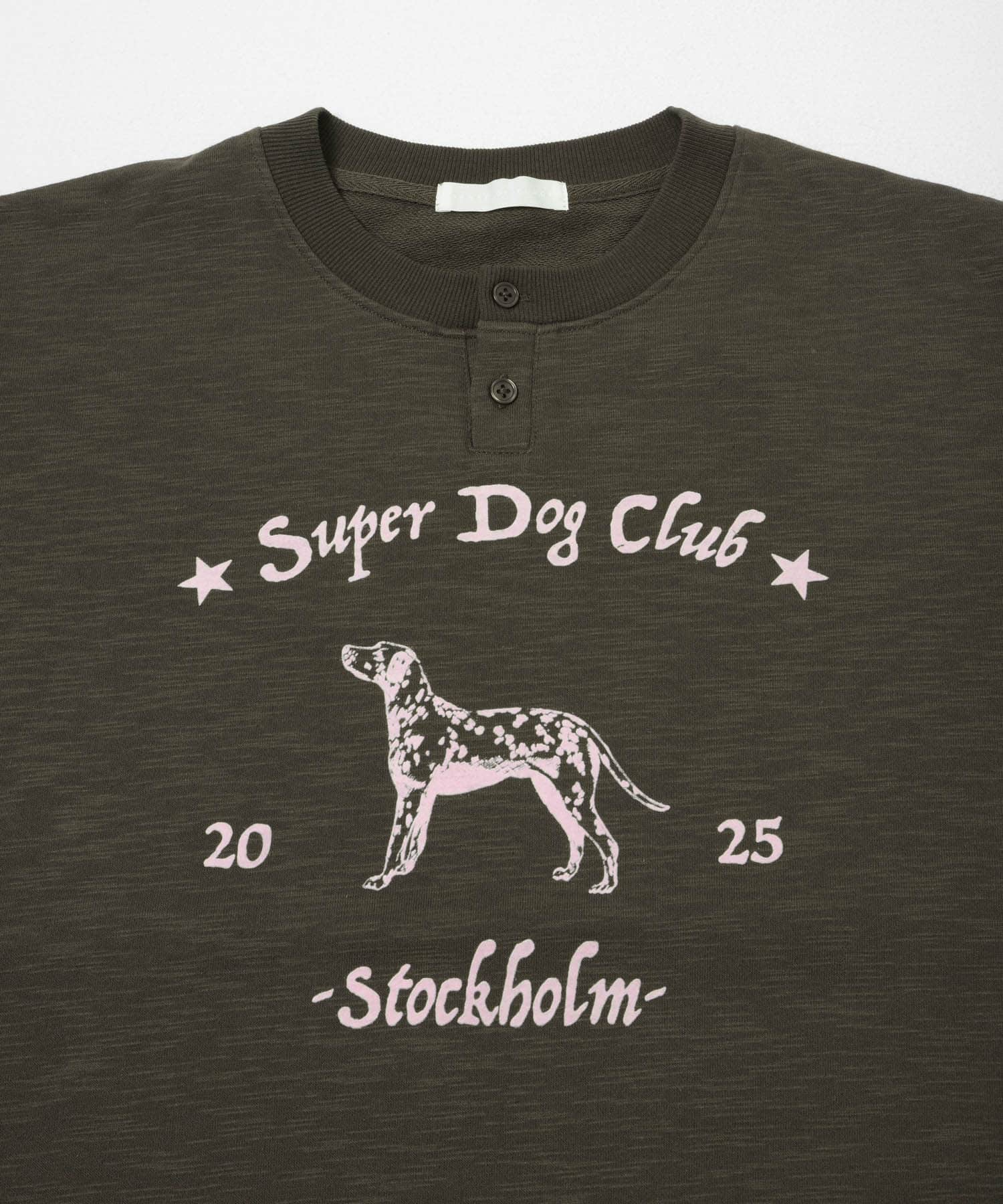 ヴィンテージグラフィックヘンリーネックTシャツ CHARCOAL M