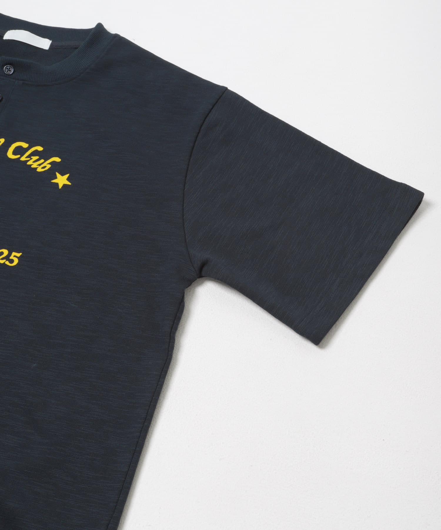 ヴィンテージグラフィックヘンリーネックTシャツ NAVY M