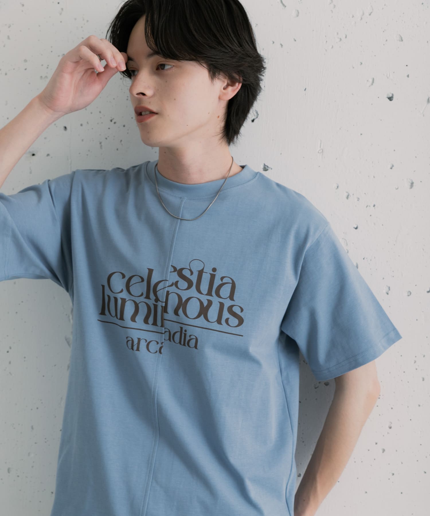アシメグラフィックショートスリーブTシャツ(M GRAY): トップス｜URBAN