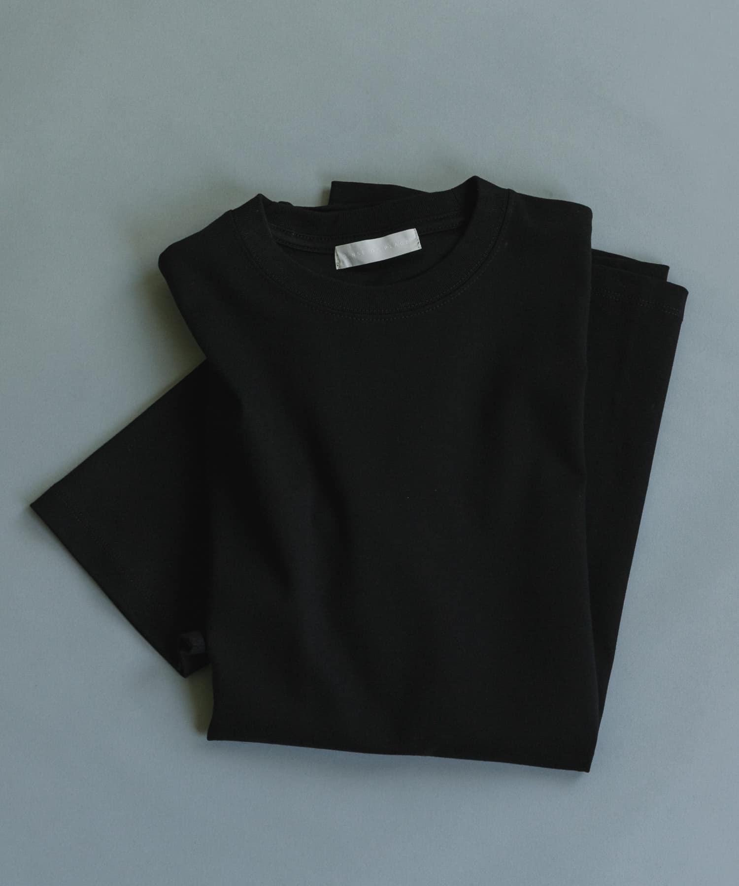 コットンスムースショートスリーブ Tシャツ BLACK M