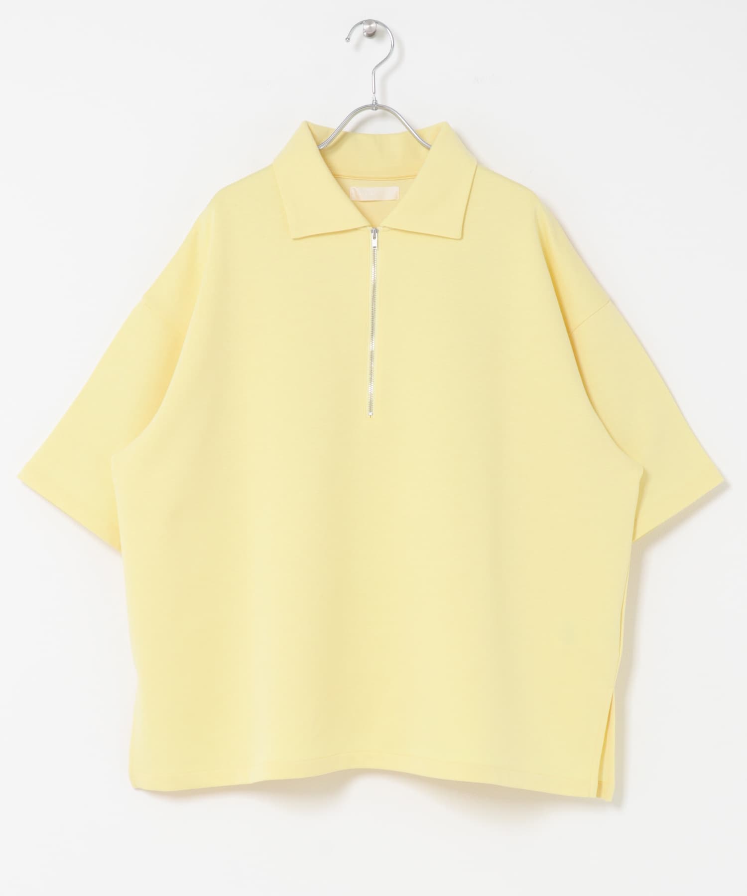ダンボールポンチハーフジップショートスリーブTシャツ YELLOW M