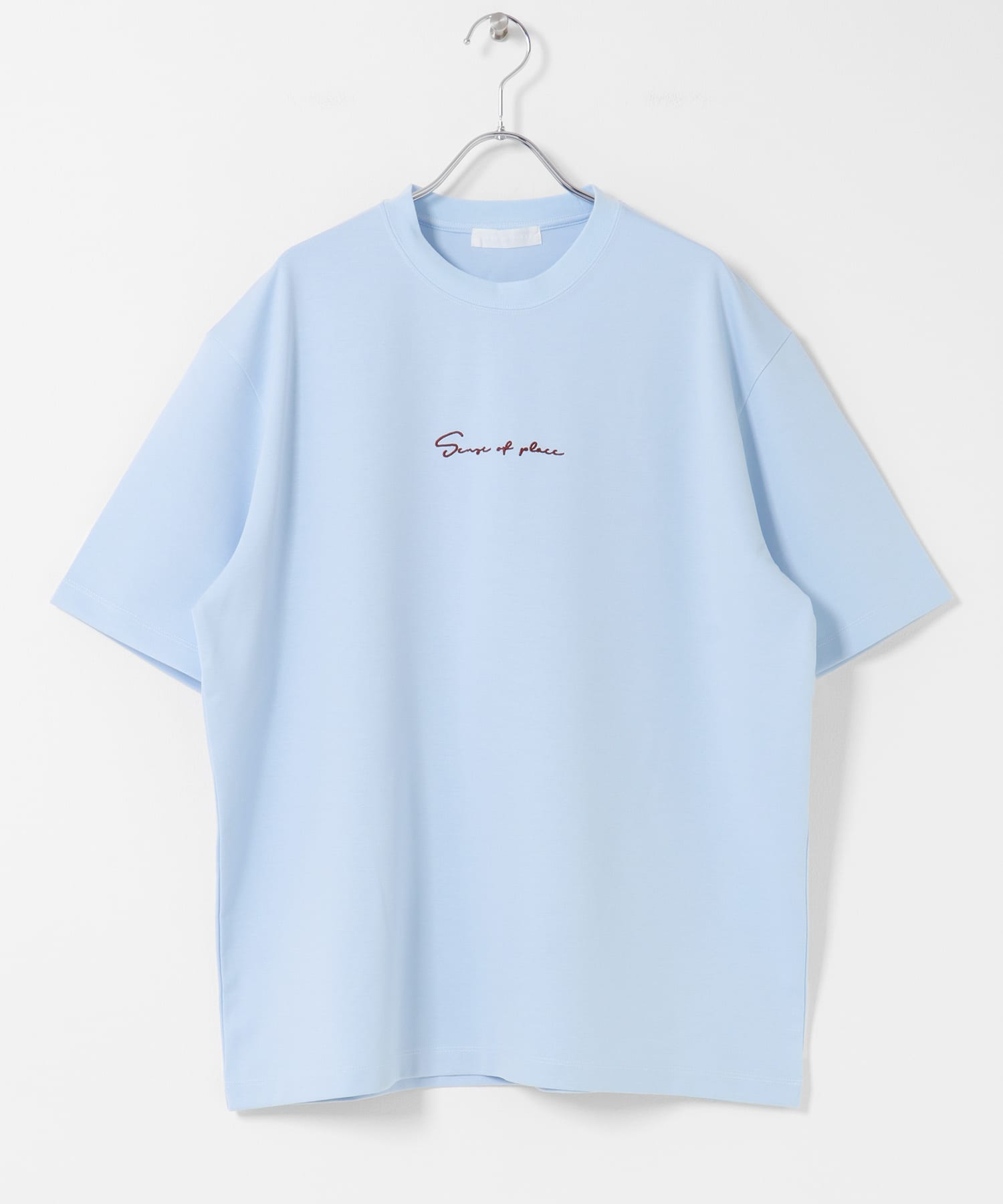 『一部WEB限定カラー』シシュウポンチショートスリーブTシャツ BLU×BRN M
