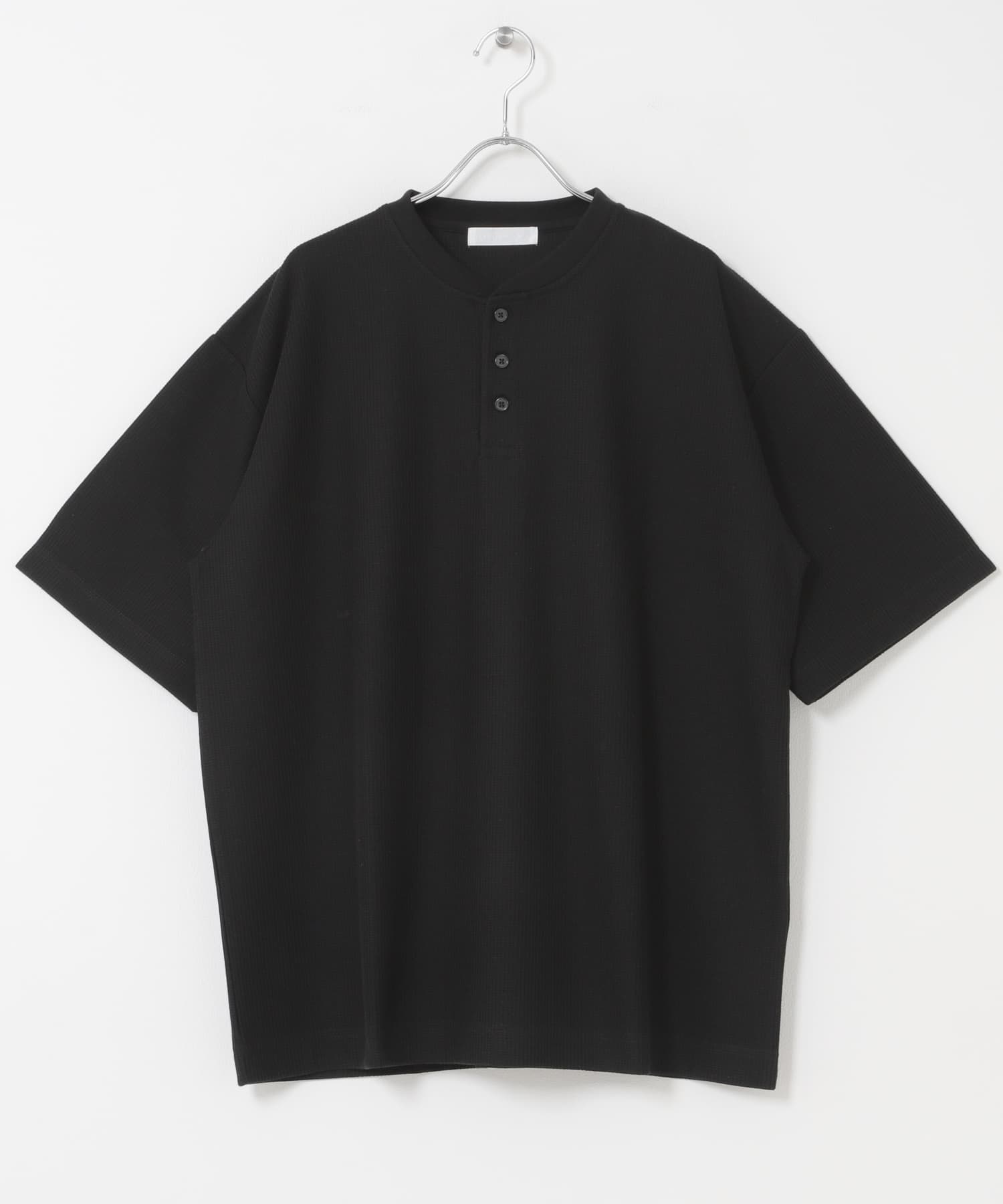 ヘンリーネックカノコプルオーバー BLACK M