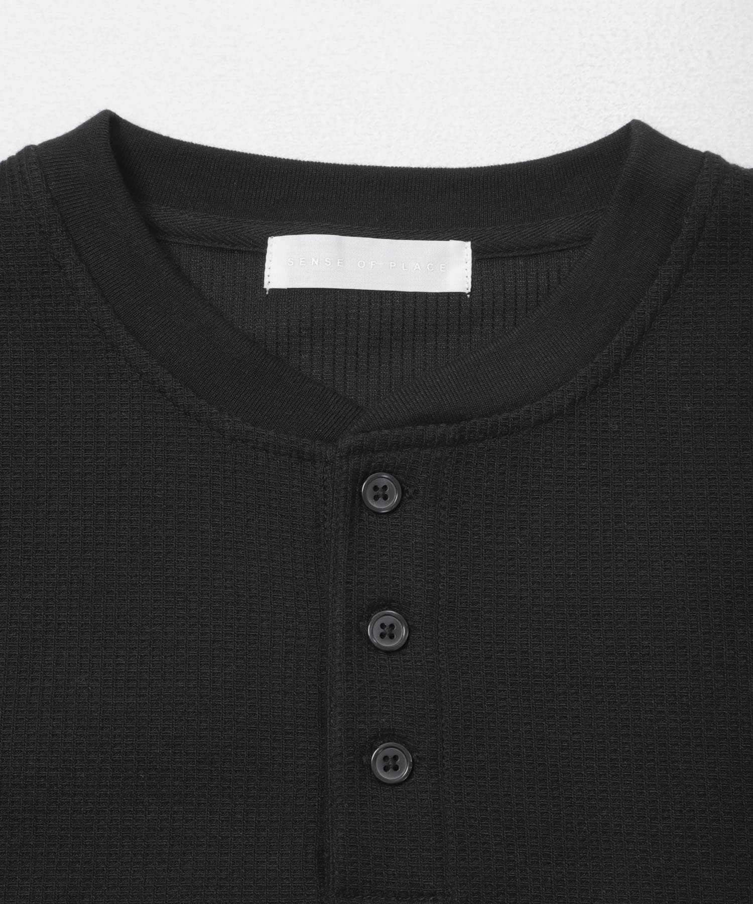 ヘンリーネックカノコプルオーバー BLACK M