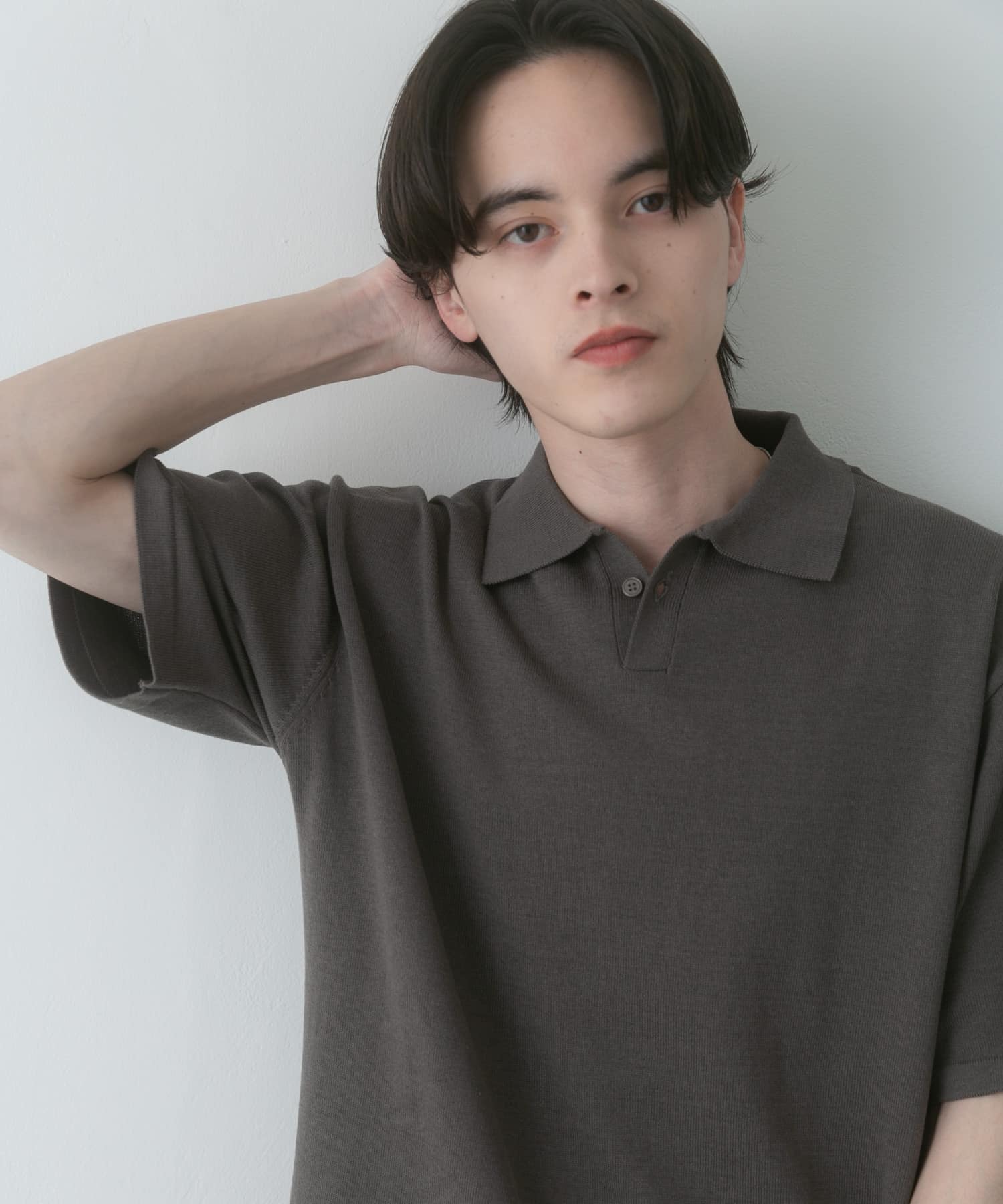 『洗濯可』ドライタッチスキッパーニットTシャツ