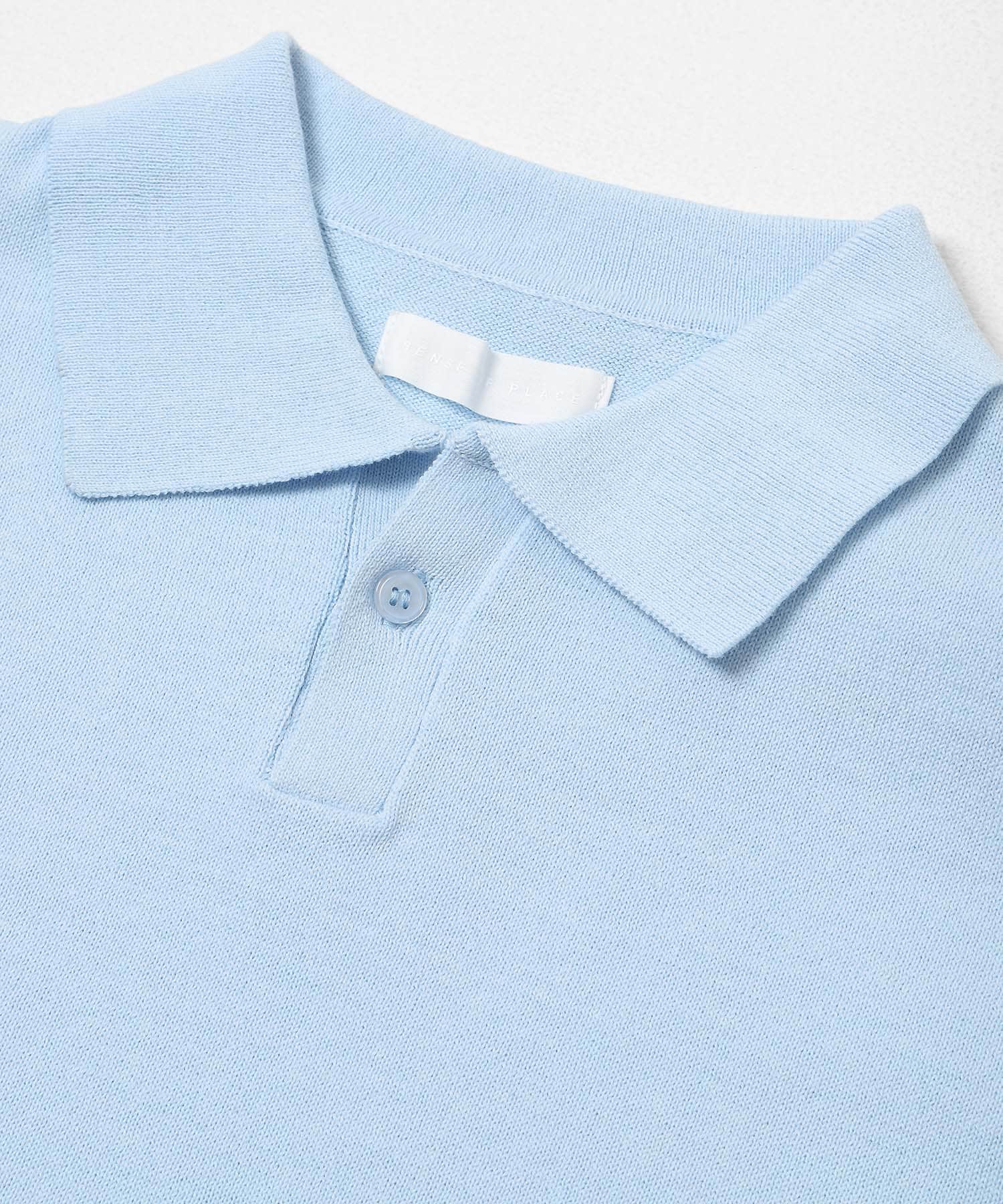 『洗濯可』ドライタッチスキッパーニットTシャツ L.BLUE M