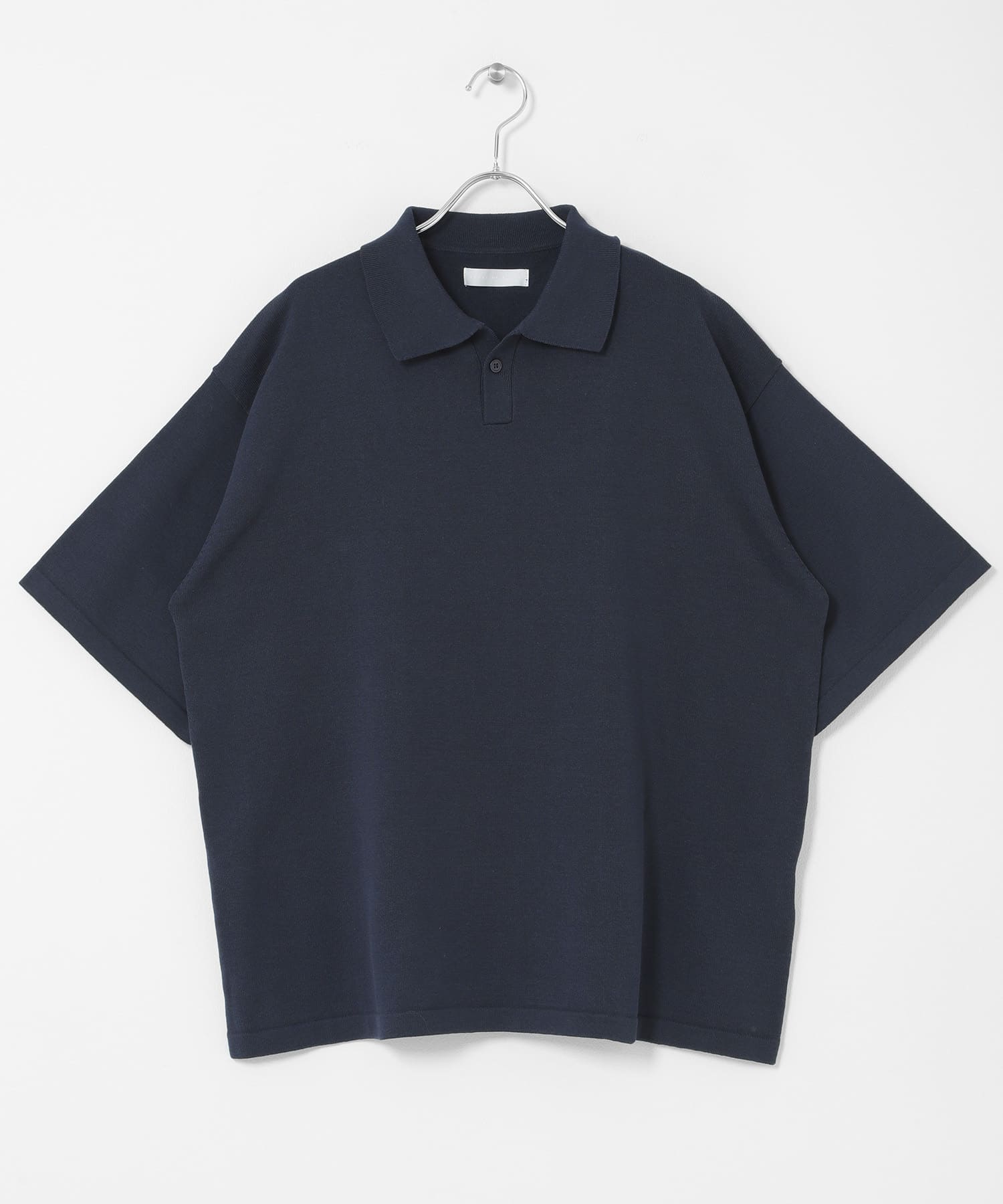 『洗濯可』ドライタッチスキッパーニットTシャツ NAVY M