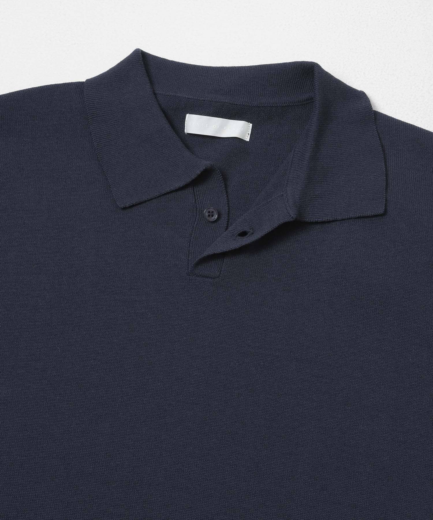 『洗濯可』ドライタッチスキッパーニットTシャツ NAVY M