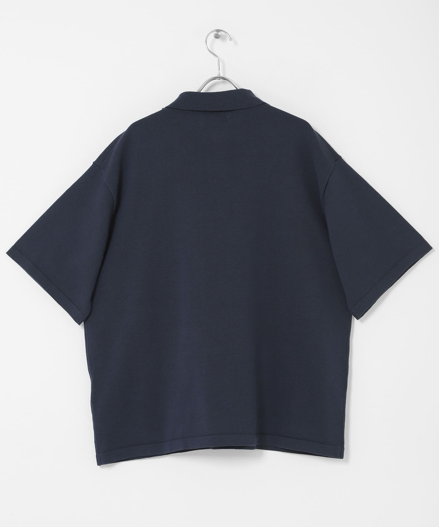 『洗濯可』ドライタッチスキッパーニットTシャツ NAVY M