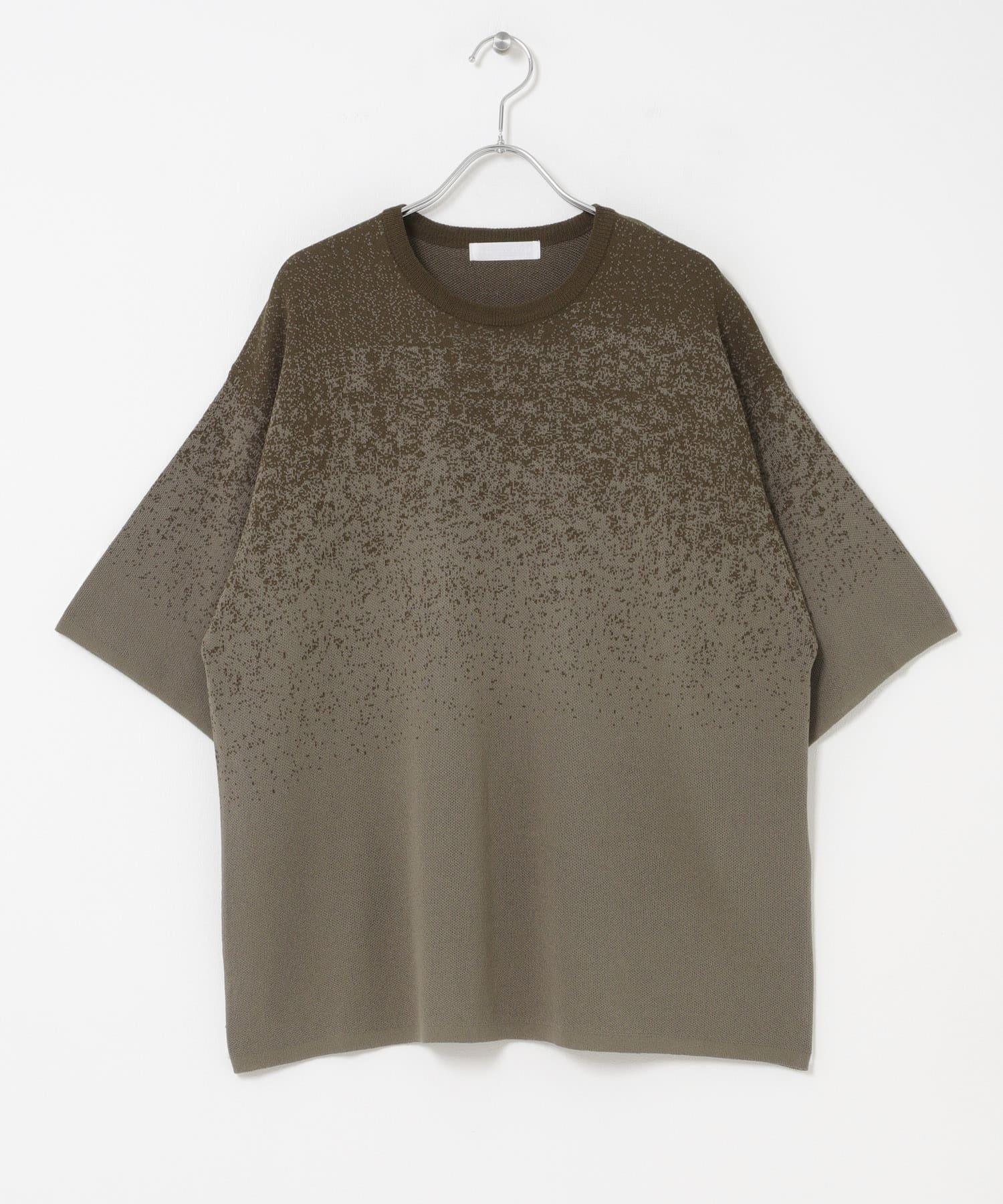 『洗濯可』エクストラルーズスプラッシュニットTシャツ BRN×BEG M