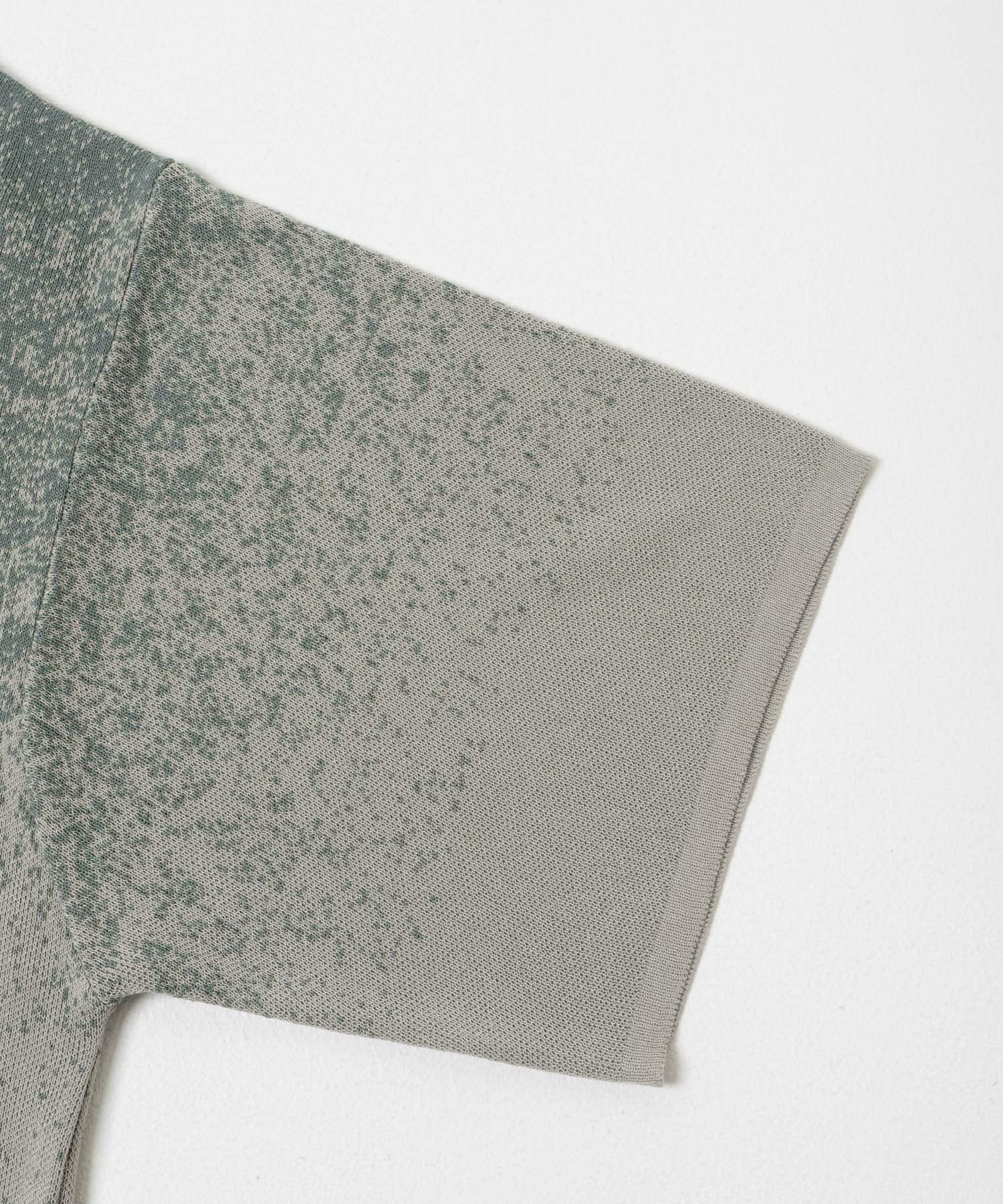 『洗濯可』エクストラルーズスプラッシュニットTシャツ MNT×GRY M