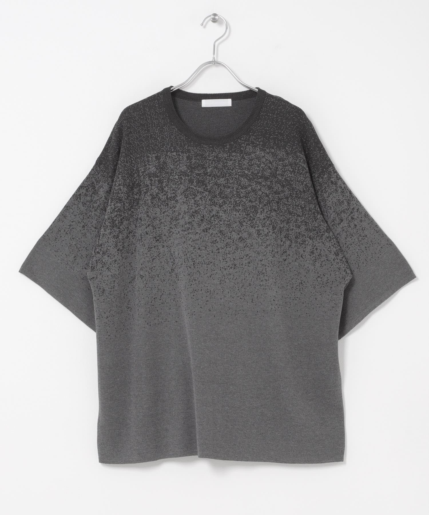 『洗濯可』エクストラルーズスプラッシュニットTシャツ BLK×CHA M