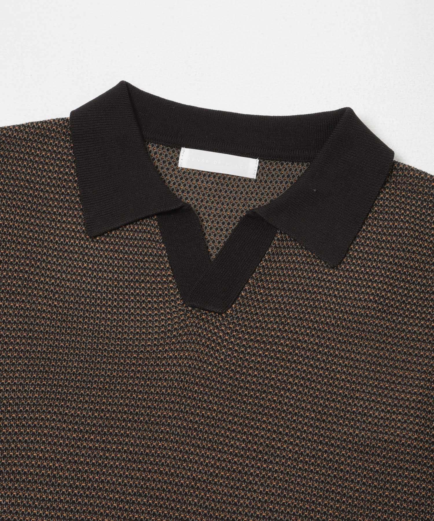 『洗濯可』ミックススキッパーニット OLIVE M