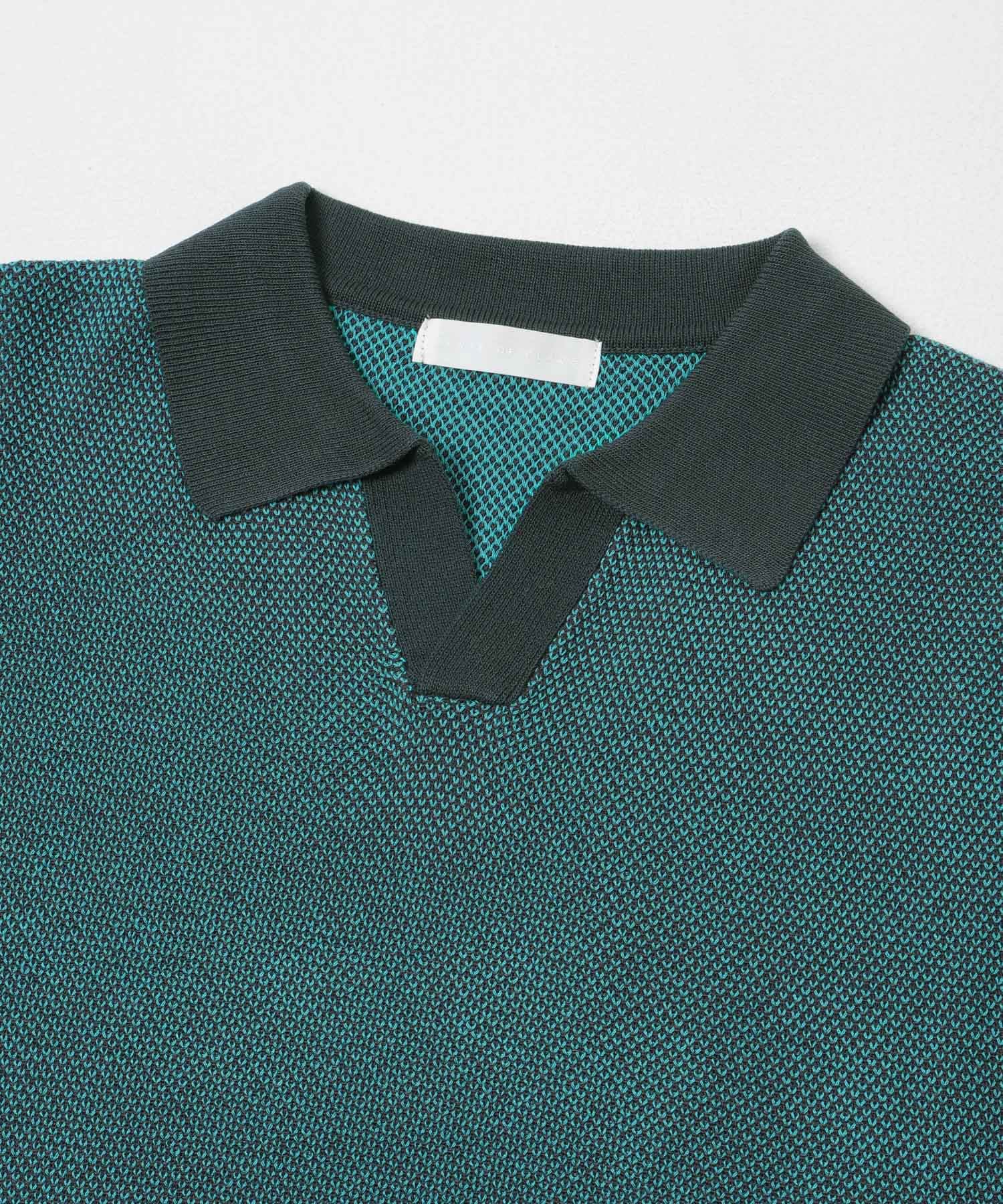 『洗濯可』ミックススキッパーニット BLUE M