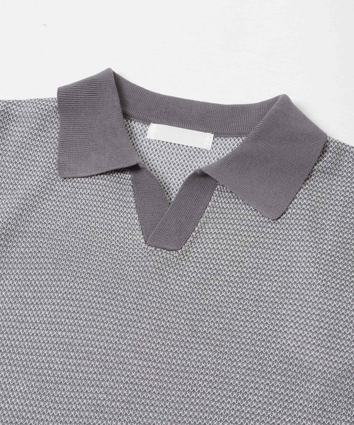 『洗濯可』ミックススキッパーニット L.GRAY M
