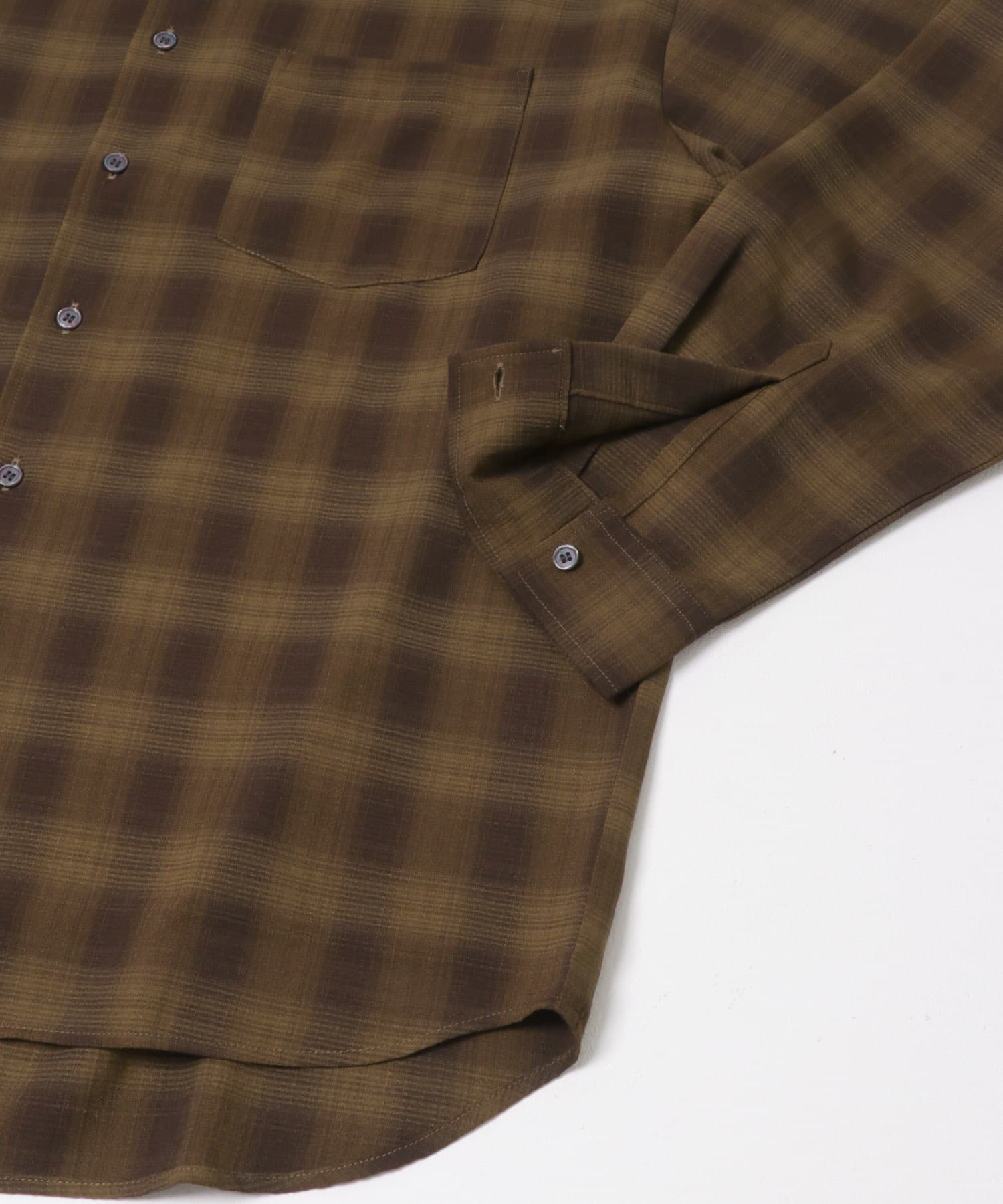 マドラスチェックロングスリーブシャツ BRN CHECK M