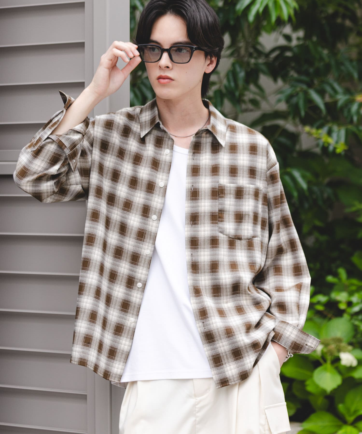 マドラスチェックロングスリーブシャツ(M GRG CHECK): トップス｜URBAN