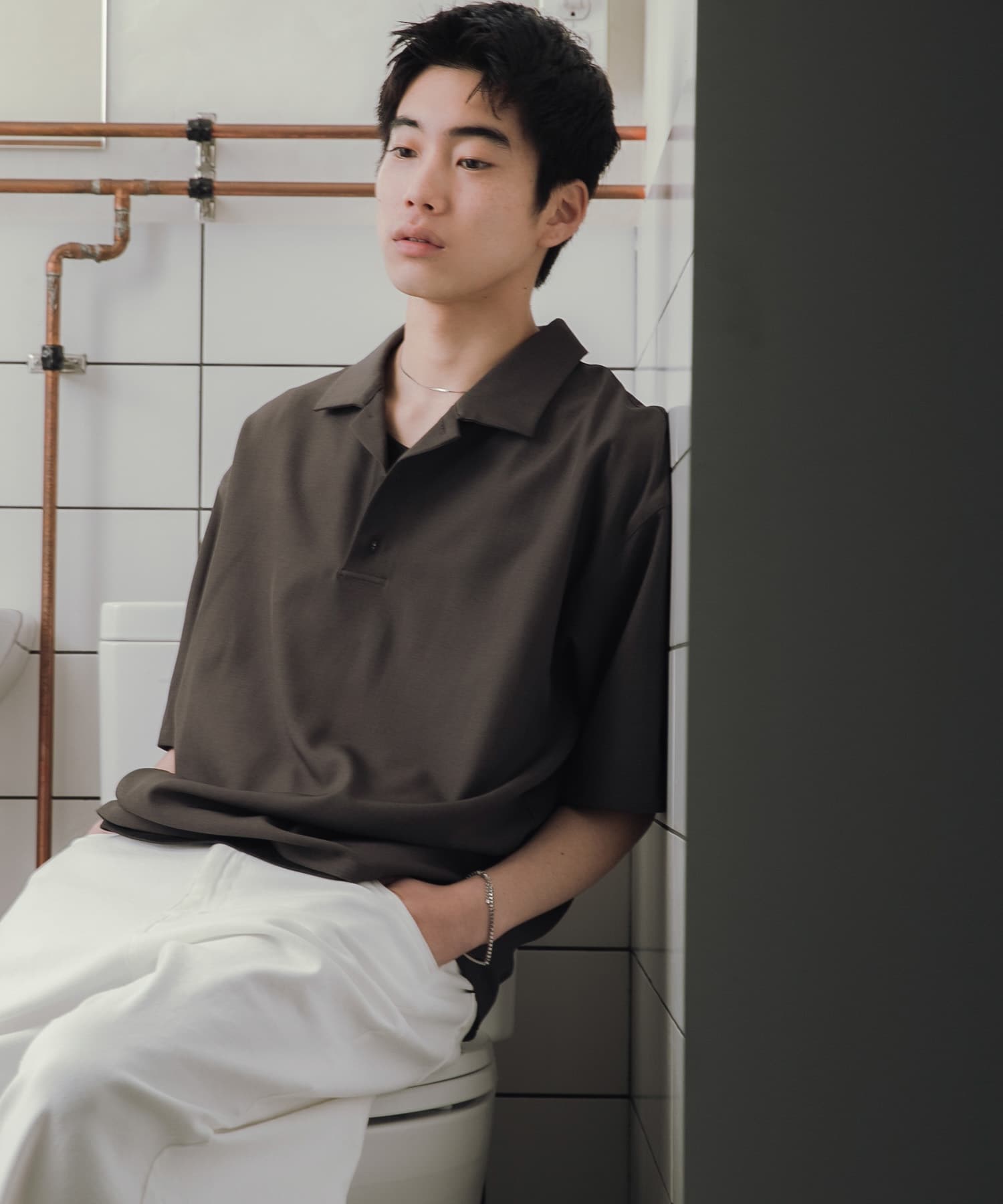 ハイツイストプルオーバーショートスリーブシャツ