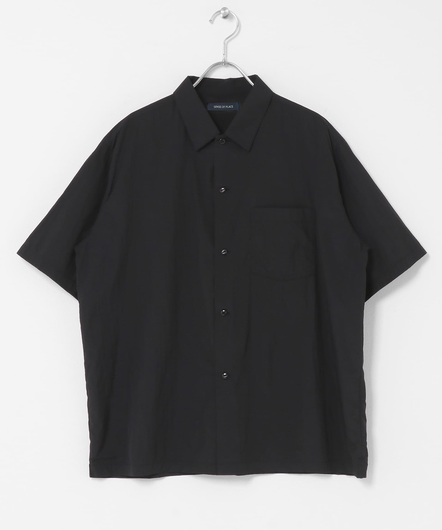 シアーリップショートスリーブシャツ BLACK M